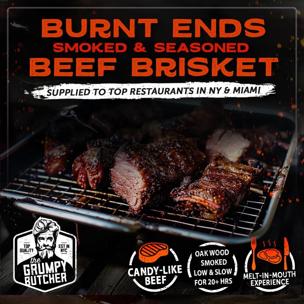 Premium Grumpy Butcher Steak House Meat Box - 4 Sirloin Steaks, Smoked Beef Brisket & Braised Wagyu Short Ribs - Gourmet Meat Gift Box for BBQ, Dinner Parties & Special Occasions