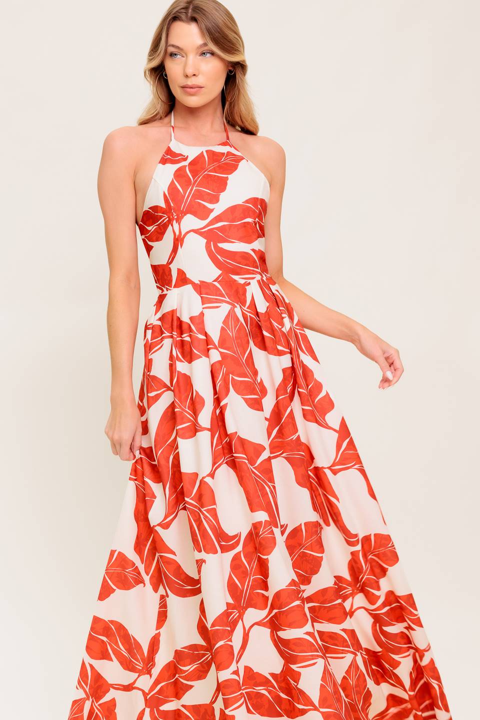 Marley Maxi Dress - Tropical Halter Maxi Dress for Women | Beach Vacation, Summer Party & Boho Outfit