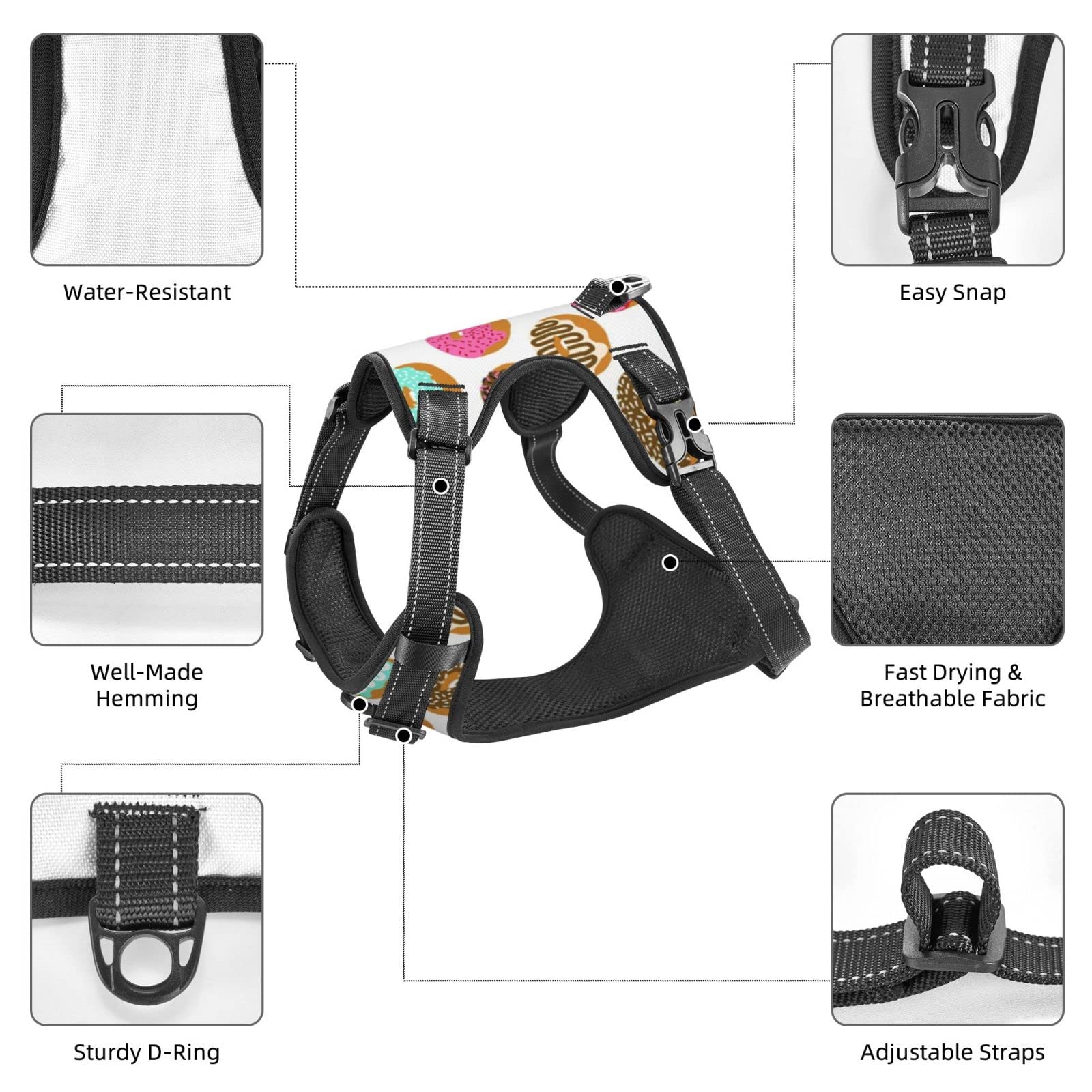Soft Mesh Dog Harness & Leash Set - Breathable Step-in Vest for Walking, No Pull Adjustable Pet Harness with Reflective Strips for Puppies & Small Dogs | Perfect for Summer Outdoor Activities & Nighttime Safety