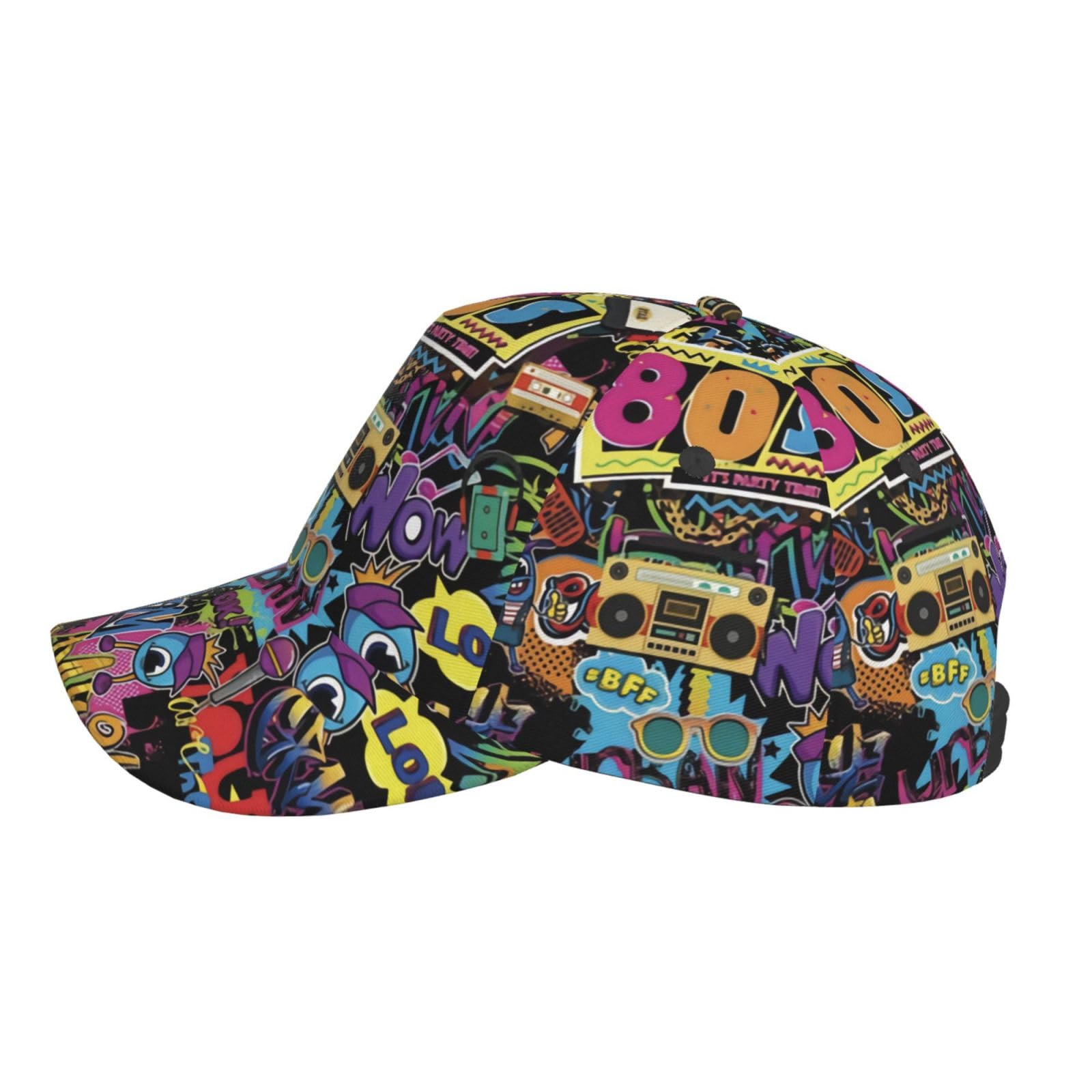 80s 90s Retro Vintage Baseball Cap - Adjustable Unisex Party Hat for Men & Women - Perfect for Halloween Costumes, Themed Parties and Nostalgic Fashion