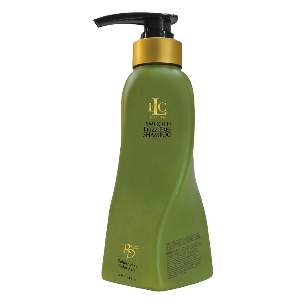 ELC Dao of Hair Smooth Frizz Free Shampoo 12 oz - Sulfate Free & Hydrating Formula for Silky, Shiny Hair - Perfect for Dry, Damaged & Curly Hair Types - Daily Use at Home or Salon