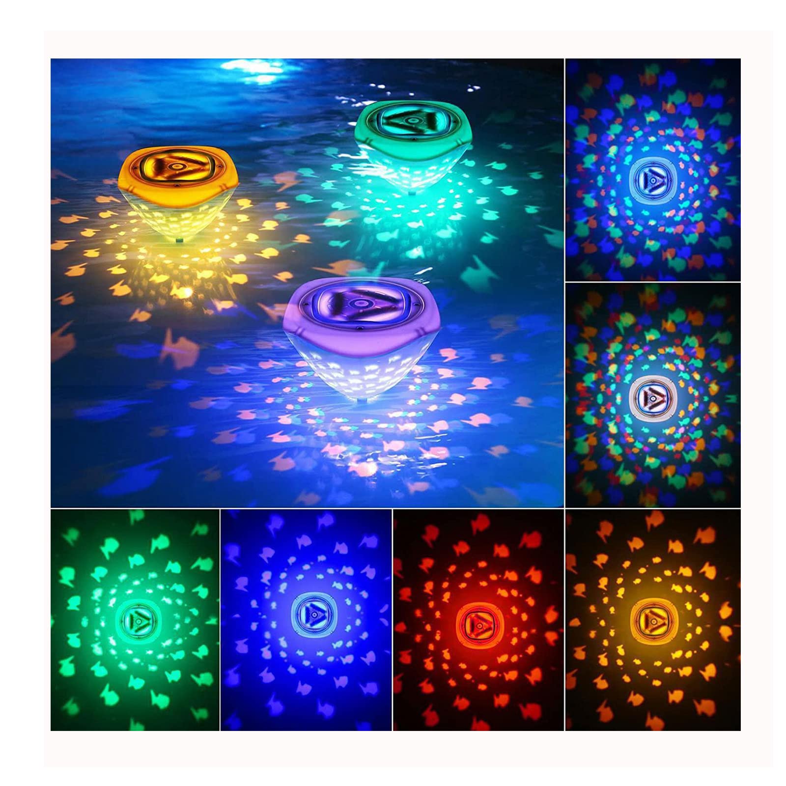CHENYA Floating Pool Lights - Waterproof Underwater LED Lights, Color Changing Pond & Fish Tank Lights, IP67 Rated for Baby Bath Tub & Disco Pool Party | Perfect for Backyard Swimming Pools, Garden Ponds & Nighttime Decor
