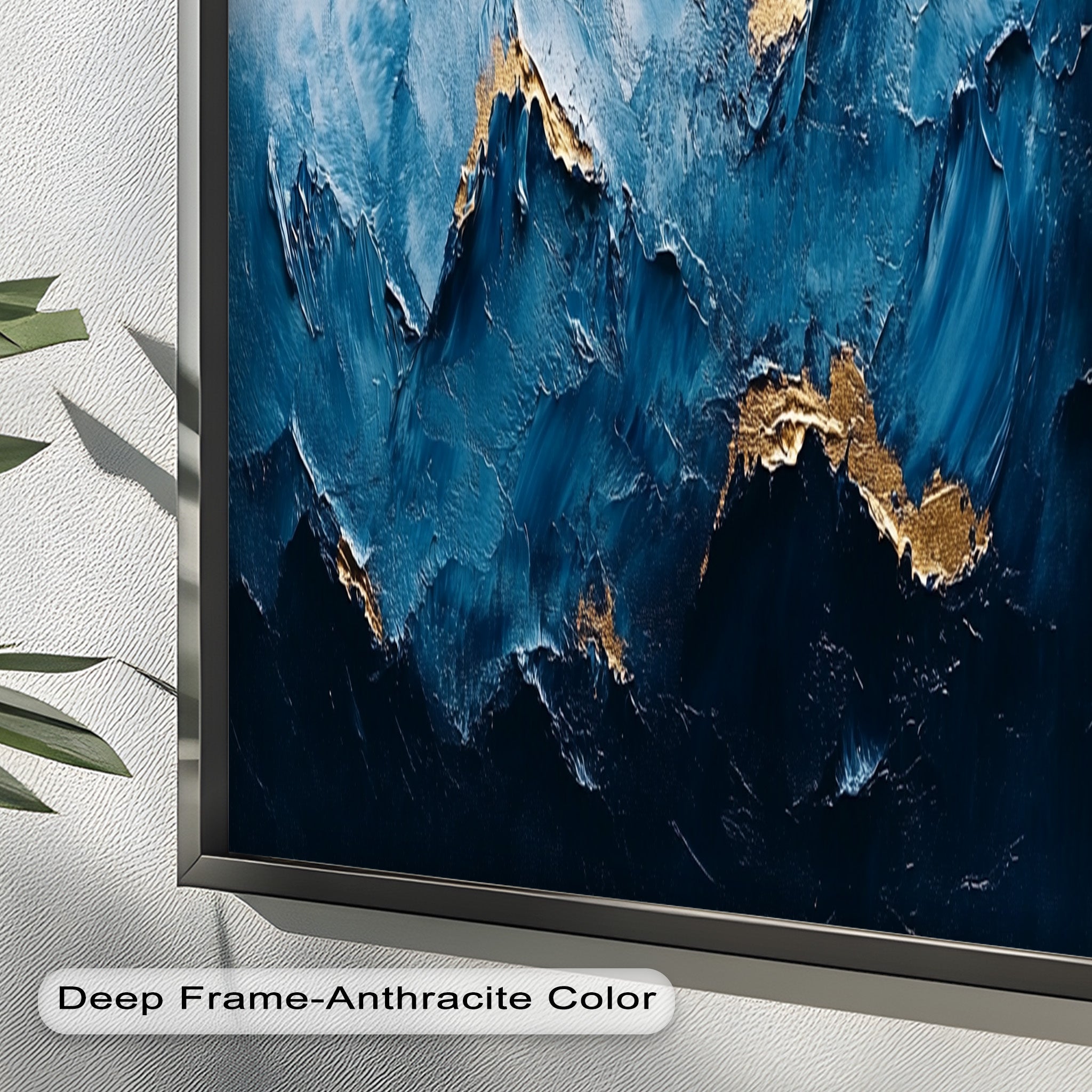 Blue Ridge Art - Handmade Abstract Mountain Oil Painting on Canvas for Home & Office Wall Decor