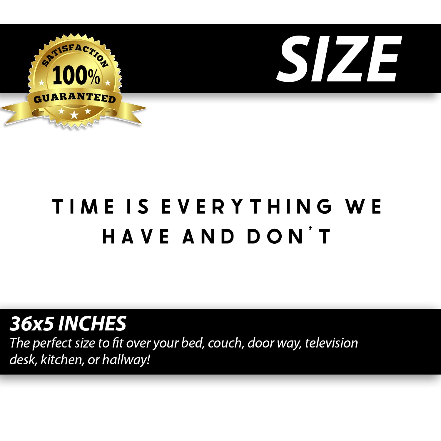 My Vinyl Story - Large 'Time is Everything We Have and Don't' Inspirational Wall Decal - Motivational Office & Classroom Decor - Vinyl Wall Art Sticker for Gym, Home & Workspace - Positive Quote Decoration