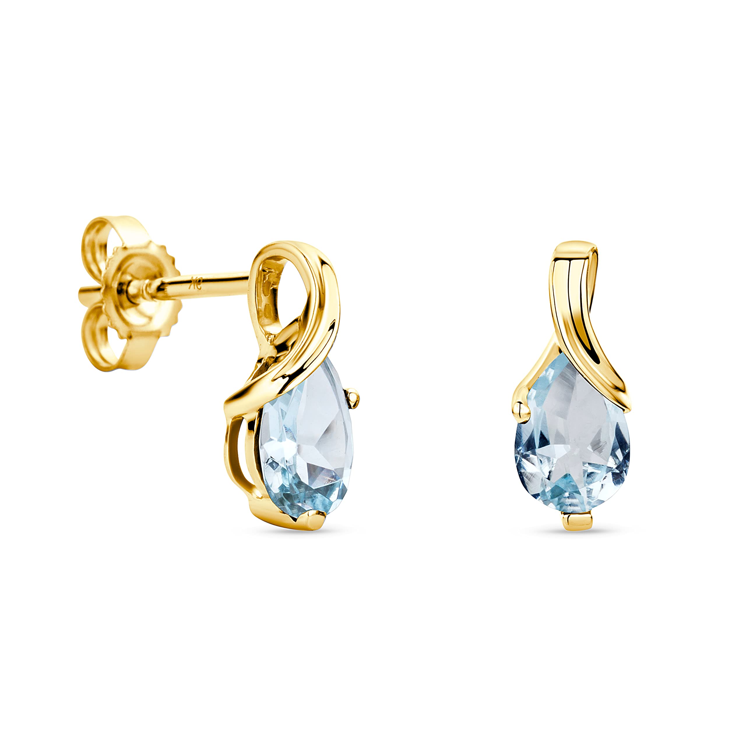 14K White Gold & Yellow Gold Drop Dangle Earrings for Women - Emerald/Amethyst/Sapphire/Topaz/Ruby Gemstone Jewelry - Elegant Dangling Earrings Set - Perfect for Weddings, Parties & Special Occasions