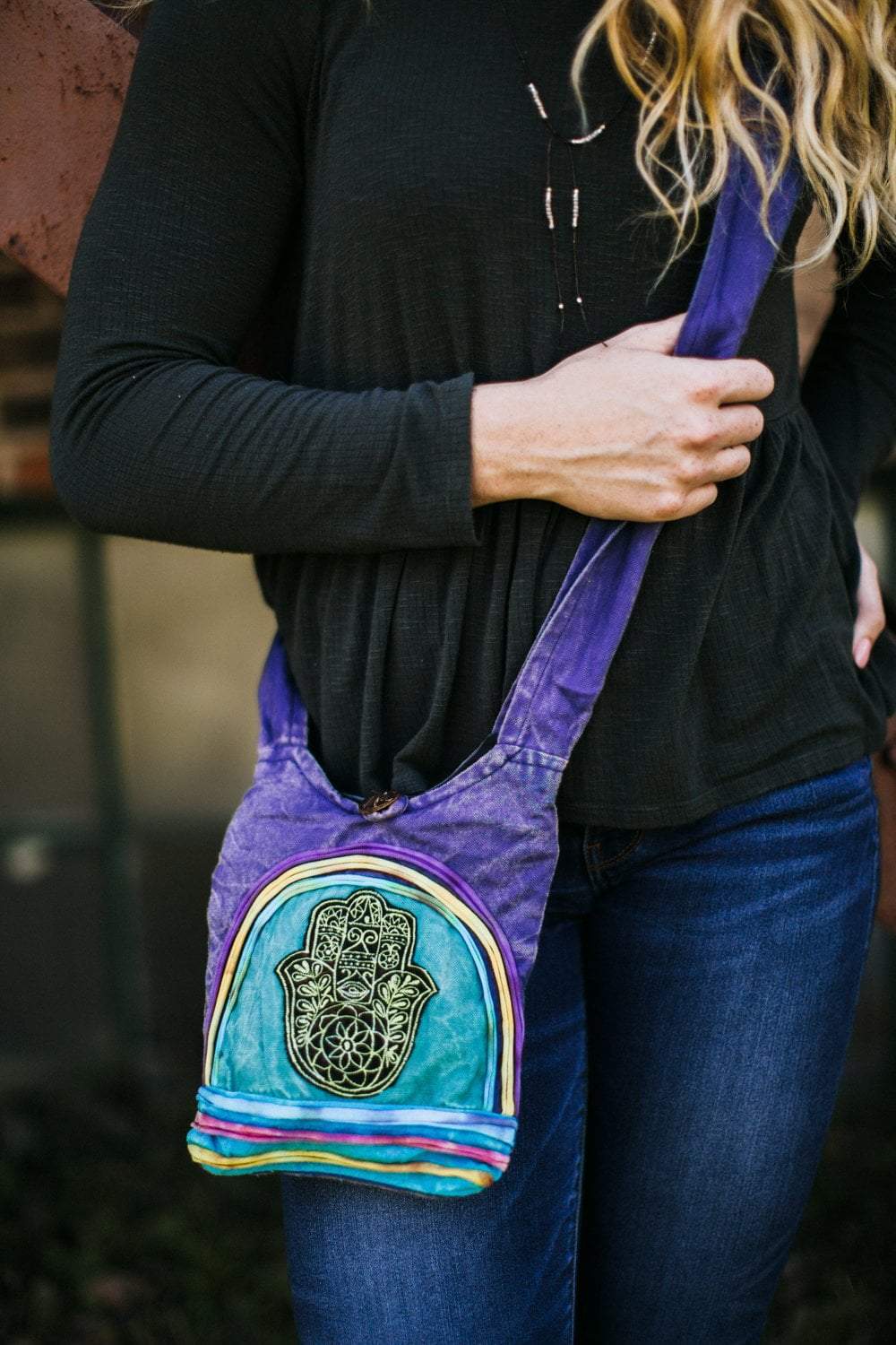 Hamsa Happiness Mini Crossover Bag - Stylish Small Crossbody Purse for Women | Perfect for Travel, Shopping & Everyday Use
