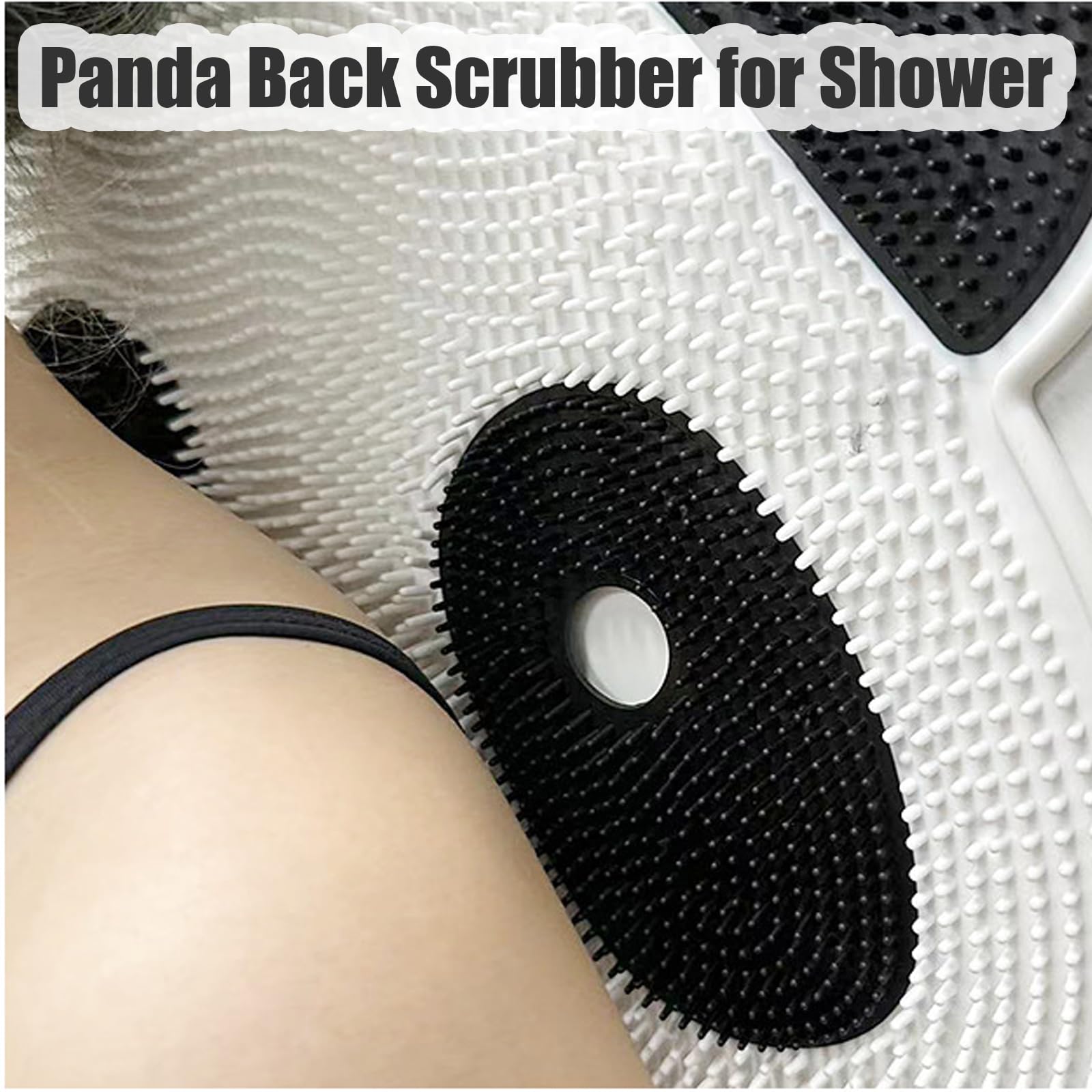 Cute Panda Silicone Back Scrubber & Bath Mat - Exfoliating Shower Brush for Back, Feet & Body Care - Soft Massage Scrubber for Spa, Bathroom & Shower Relaxation (1PC)