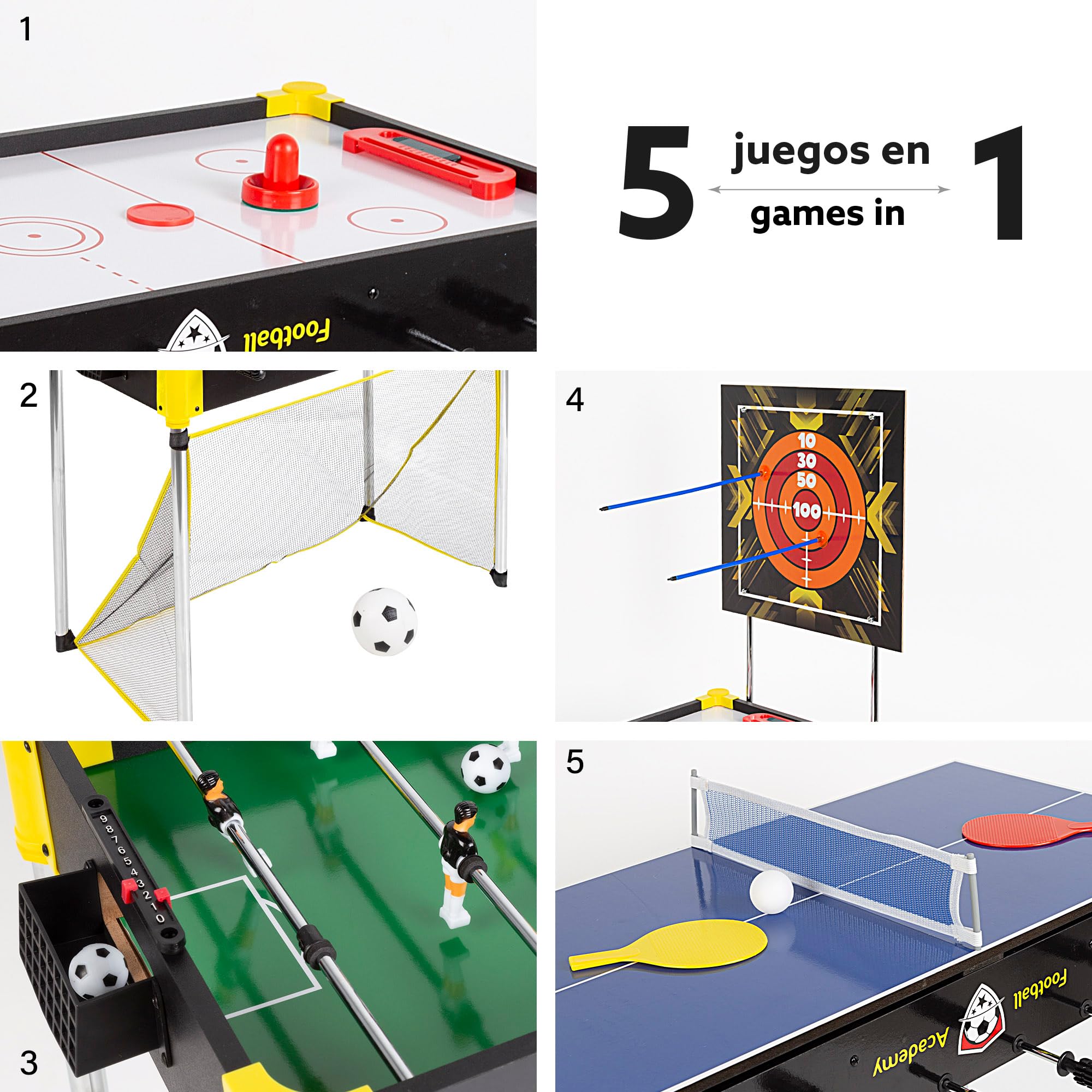 COLORBABY CB Games - Multi-Game Table for Kids & Teens | Unisex Youth Board Game Set for Family Fun, Indoor & Outdoor Play