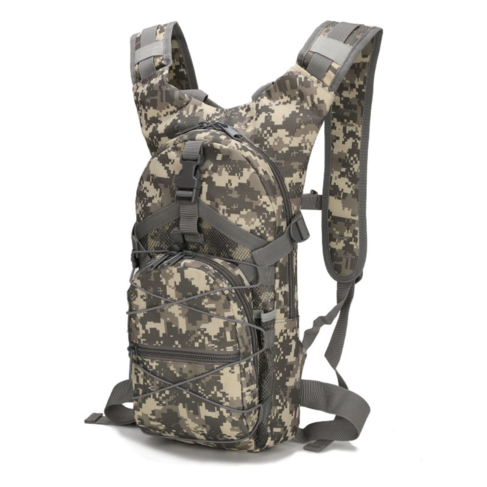 Liuwei Military MOLLE Tactical Backpack - 15L Waterproof Oxford Army Backpack for Outdoor Travel, Hiking, Trekking & Climbing - Breathable Daypack for Sports & Tactical Use - Perfect for Camping, Airsoft & Everyday Carry (ACU)