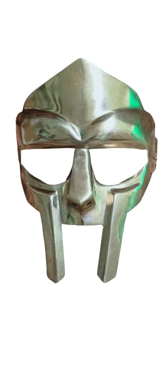 MF Doom Gladiator Mask - Silver Finish Brass Metal Mask | Unique Gift for Collectors & Medieval Home Decor | Perfect for Cosplay, Halloween & Themed Parties