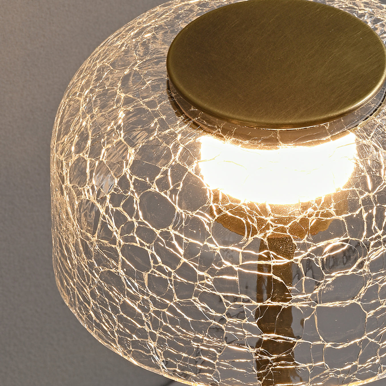 Rechargeable Crackle Glass Table Lamp with Built-in Battery - Perfect for Bedroom Nightstand, Living Room, and Office Desk Lighting
