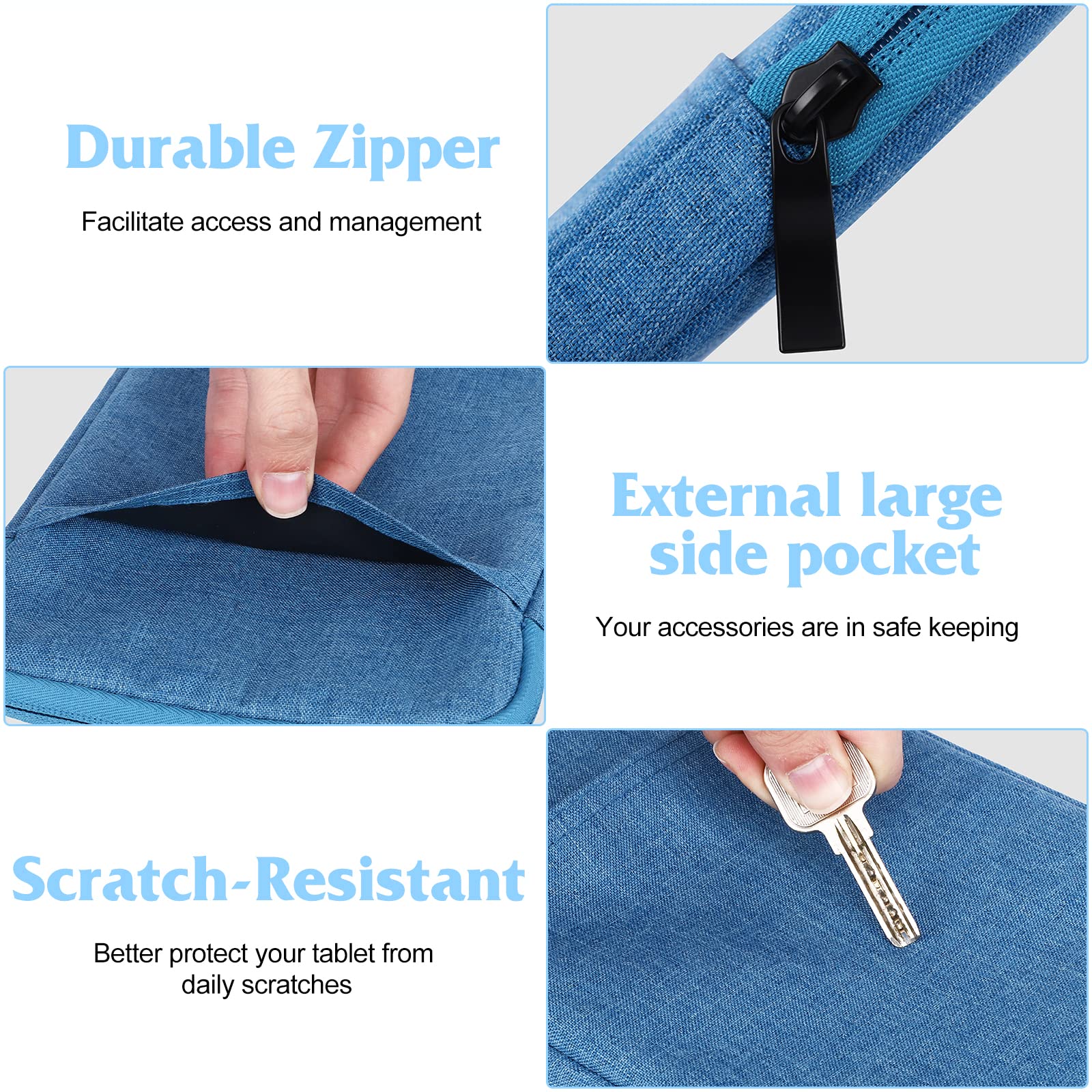 UrbanX 8 Inch Tablet Case for BLU Touch Book 7.0 Lite - Lightweight Protective Sleeve with Dual Pockets for Laptop & Accessories | Perfect for Travel, School & Office Use