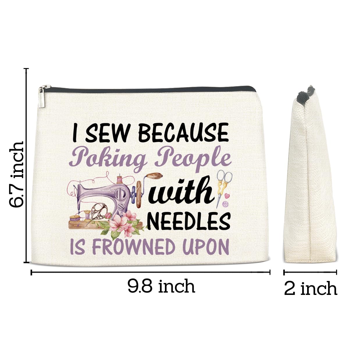 Premium Quilting & Sewing Gifts Makeup Bag for Women - Zippered Cosmetic Pouch for Travel, Purse & Toiletry - Perfect Birthday, Christmas Gift for Mom, Grandma & Sewing Lovers - Ideal for Quilters, Hostess Gifts & Everyday Use