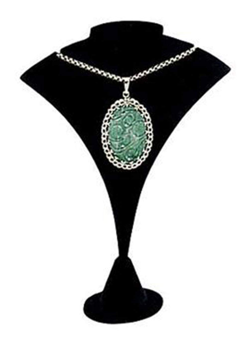 SSWBasics Black Velvet Fan-Shaped Jewelry Display Stand - 7.5 Inch (Case of 25) - Perfect for Earring & Necklace Showcase in Boutiques, Jewelry Stores and Trade Shows
