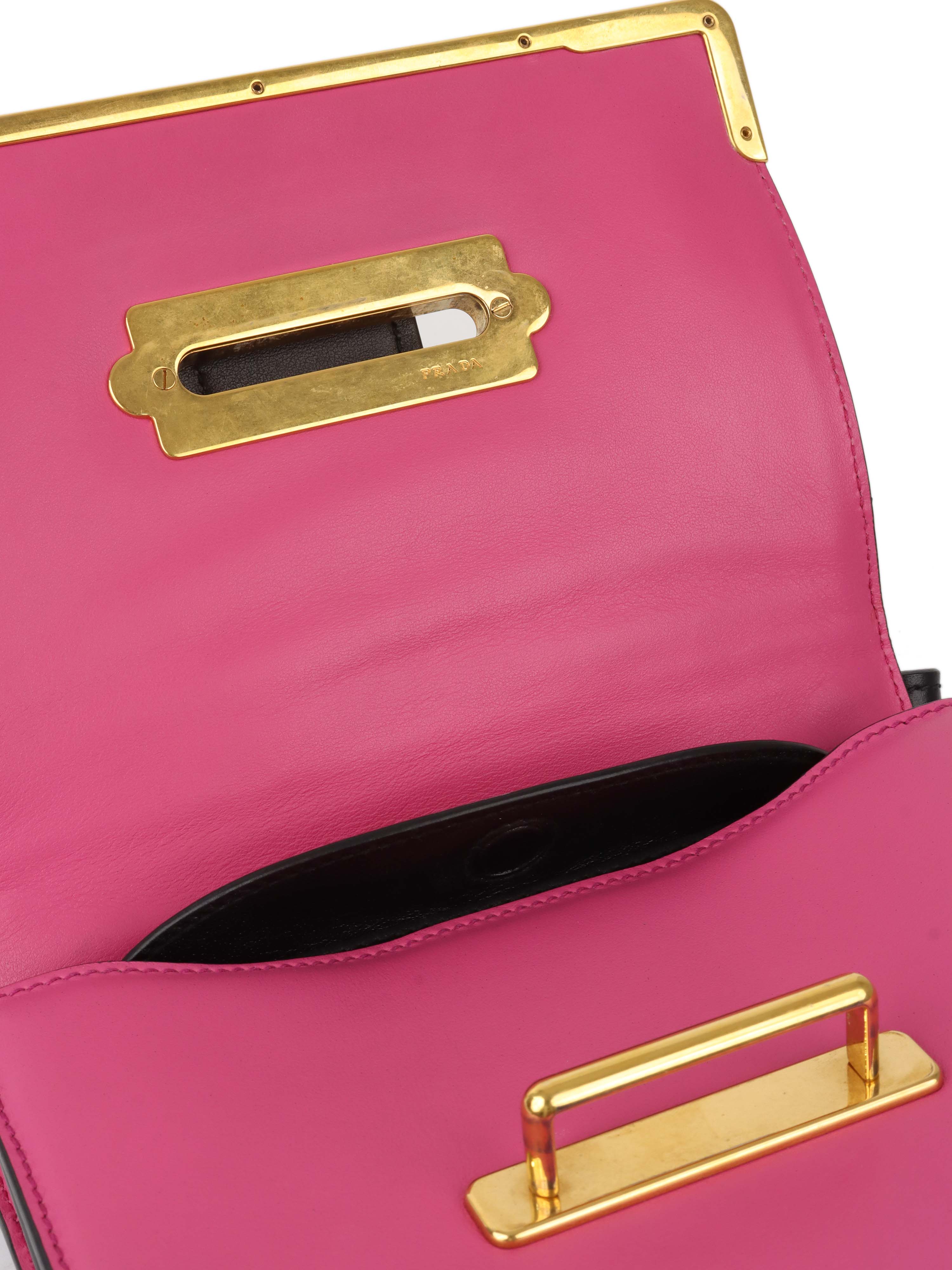 Prada Pink Cahier Leather Crossbody Bag for Women | Luxury Designer Handbag with Adjustable Strap | Perfect for Parties, Date Nights & Everyday Use