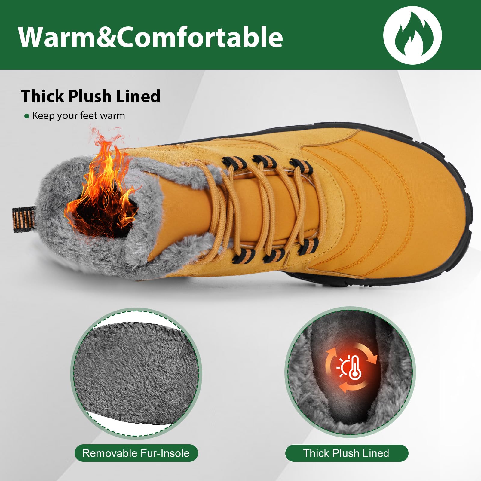 Winter Barefoot Shoes for Women & Men - Waterproof Minimalist Snow Boots with Wide Toe Box & Non-Slip Sole - Perfect for Running, Walking & Outdoor Activities in Cold Weather