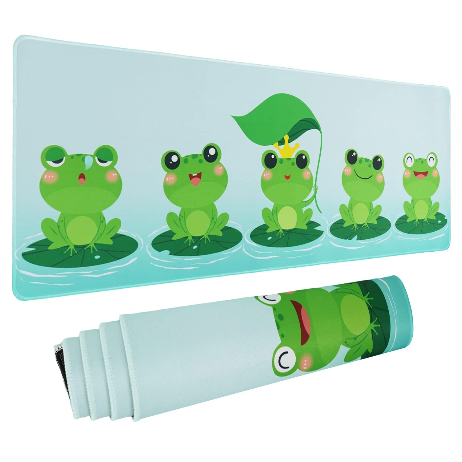 Cute Kawaii Frog Mouse Pad XL - Large Extended Gaming Mouse Pad for PC & Laptop (31.5