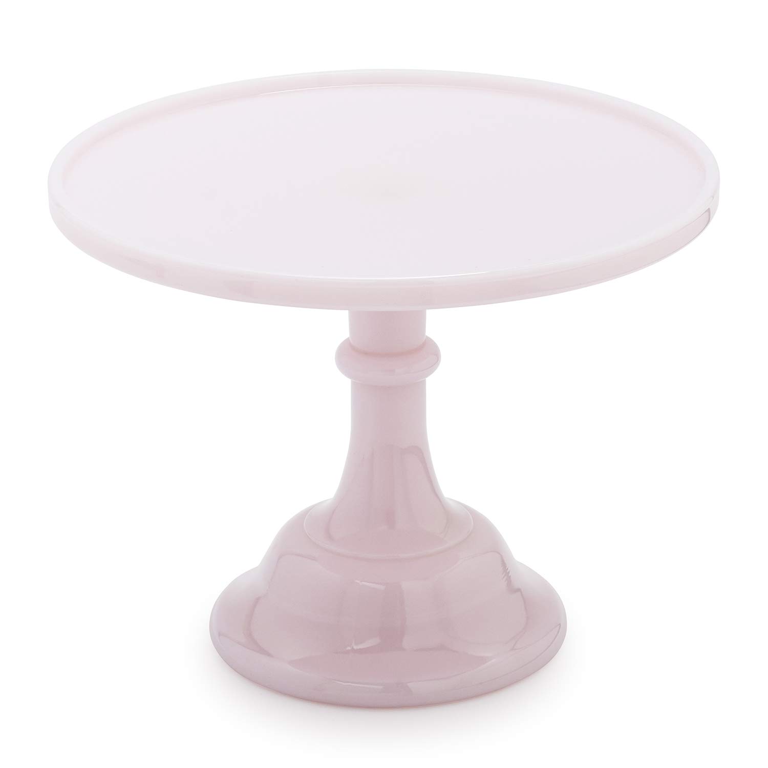 Vintage Mosser Pink Milk Glass Cake Stand - 10 Inch Elegant Dessert Display for Weddings, Parties & Tea Time Decor