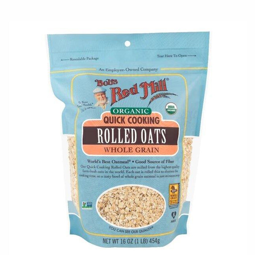 Organic Quick Cooking Rolled Oats by Bob's Red Mill - Gluten-Free, Non-GMO Breakfast Cereal for Oatmeal, Baking & Smoothies - Perfect for Healthy Meals & Snacks