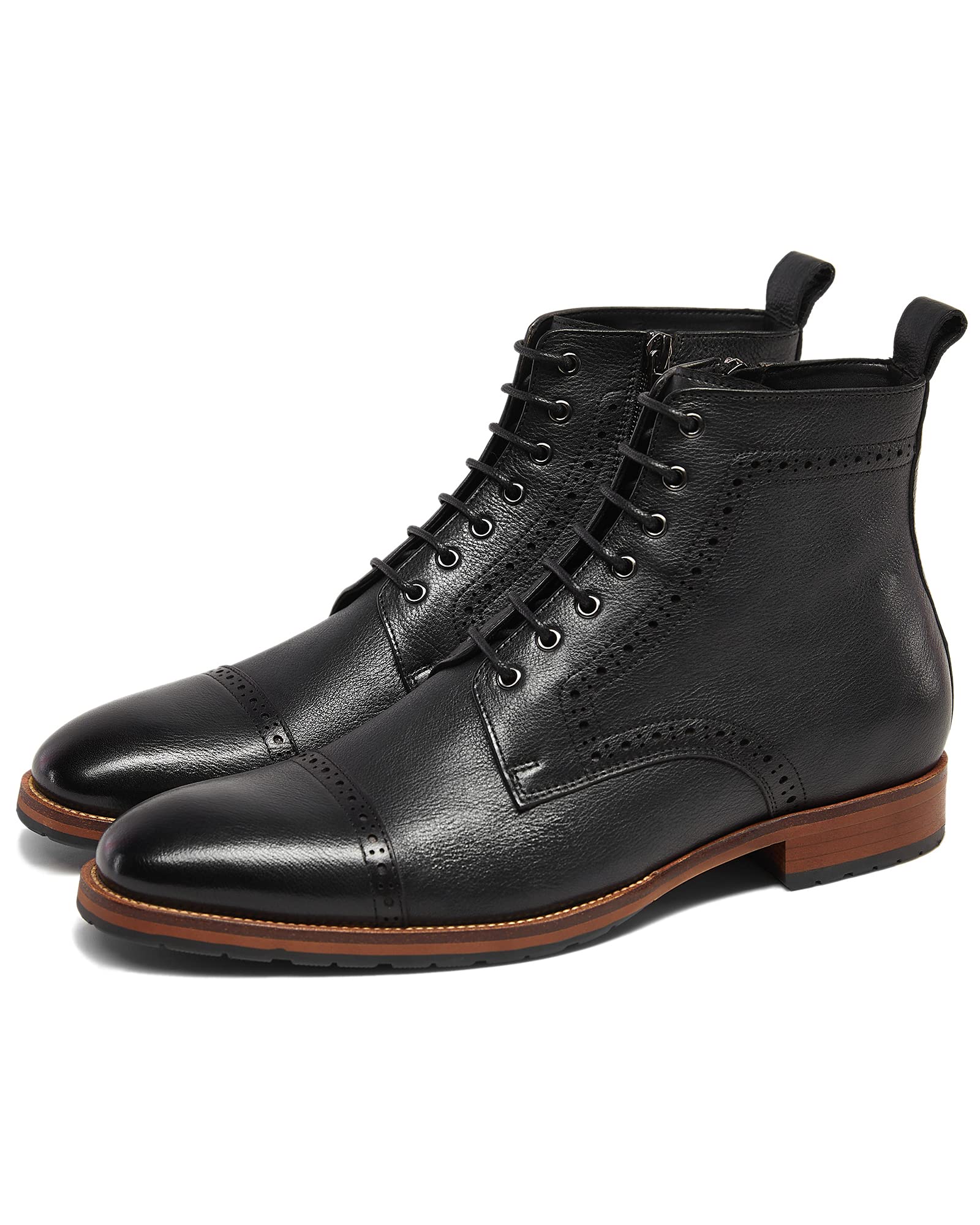**Men's Genuine Leather Motorcycle Boots - Combat, Casual & Work Boots for Riding, Outdoor & Daily Wear**
