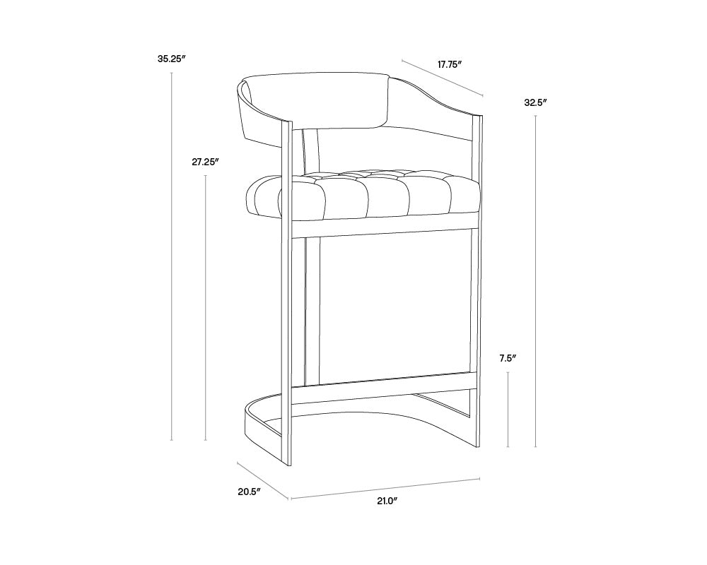 Beaumont Counter Stool - Modern Kitchen Bar Stools with Back Support, Adjustable Height for Breakfast Nook, Kitchen Island & Home Bar - Set of 1, 2 or 4 - Comfortable & Stylish Dining Seating