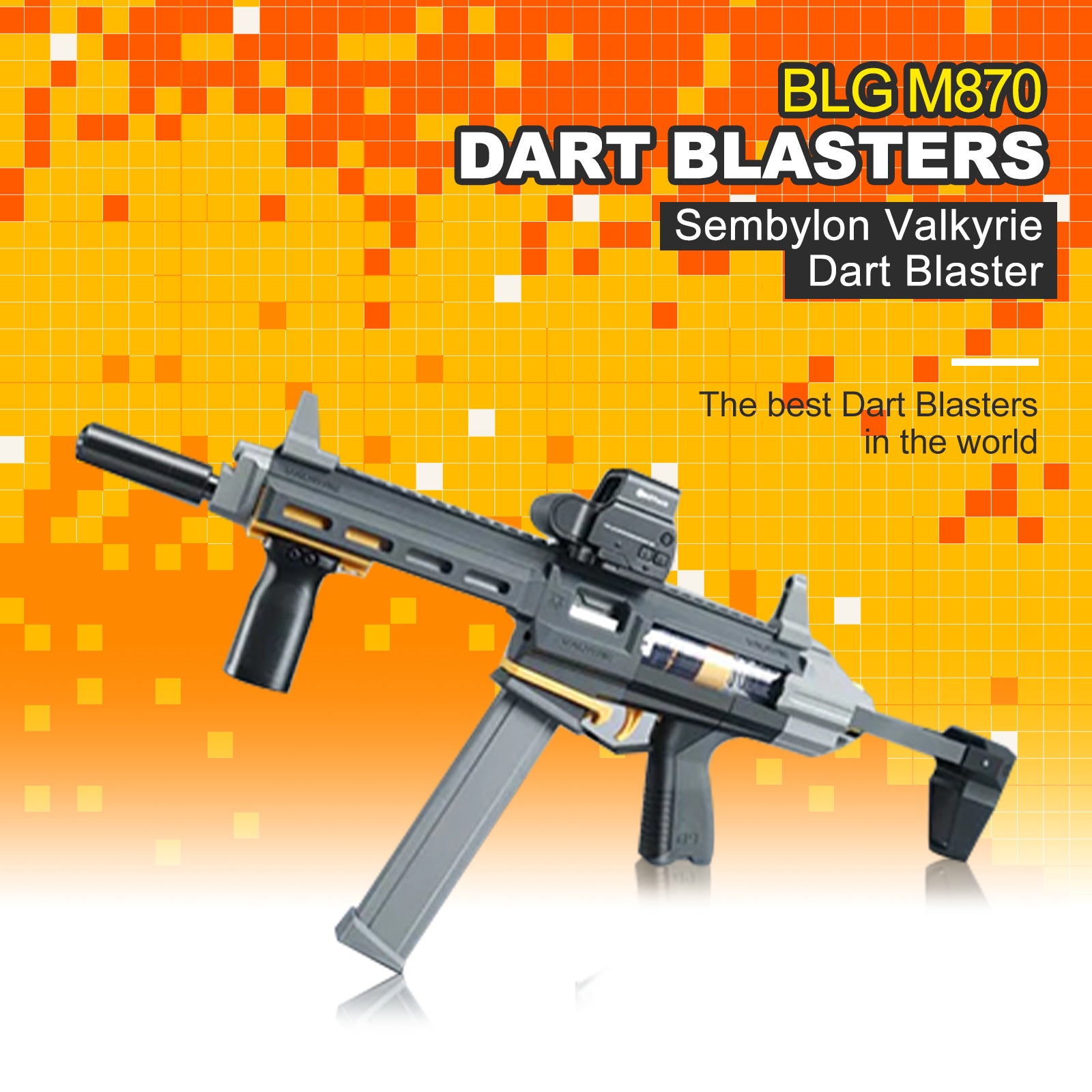Sembylon Valkyrie Dart Blaster - High Performance Foam Dart Gun for Outdoor Games, Nerf Battles & Target Practice - Perfect for Kids, Teens & Adults (Ages 8+)
