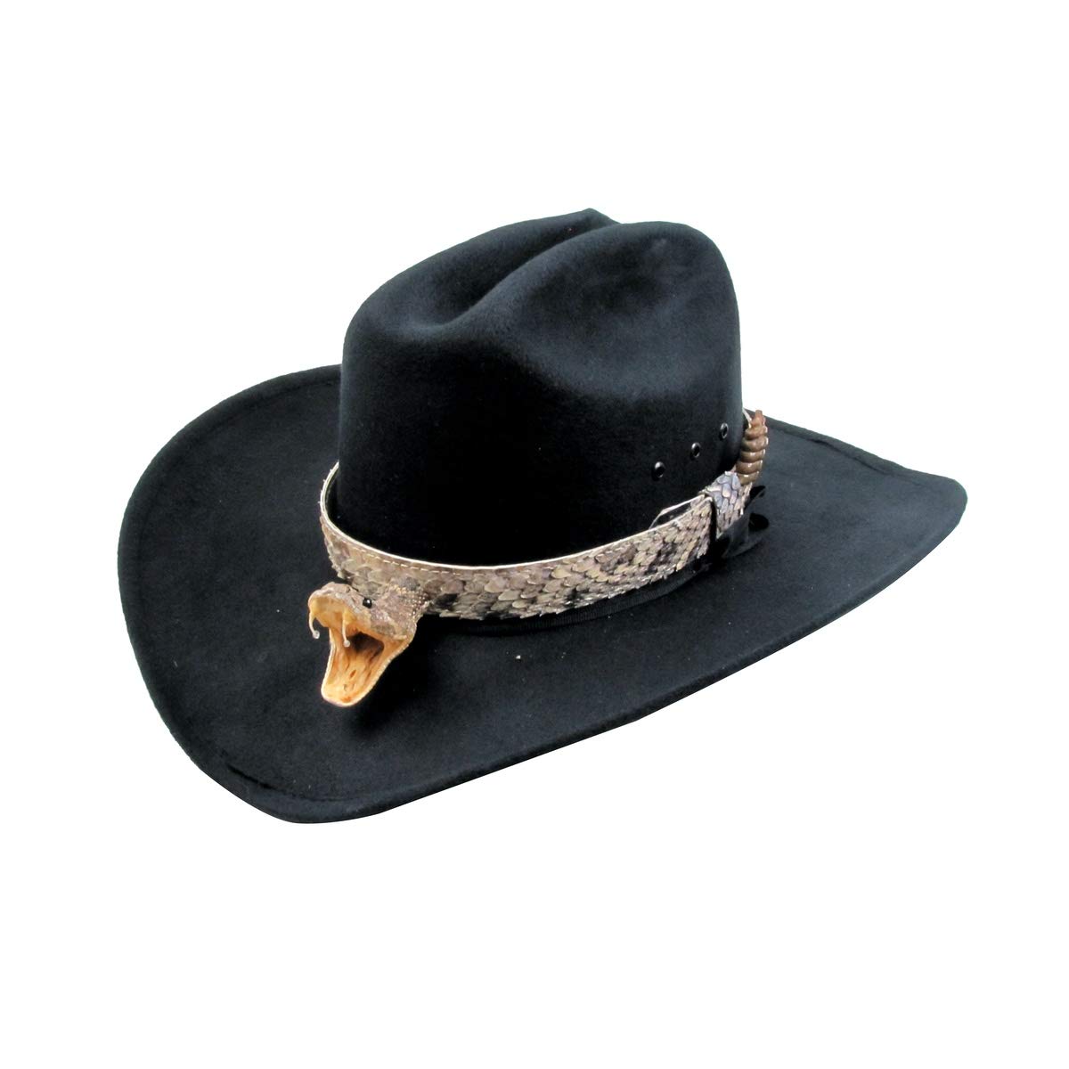 Genuine Eastern Diamondback Rattlesnake Cowboy Hat Band - Real Snakeskin Western Accessory for Cowboy Hats, Rodeo Events & Country Style Fashion