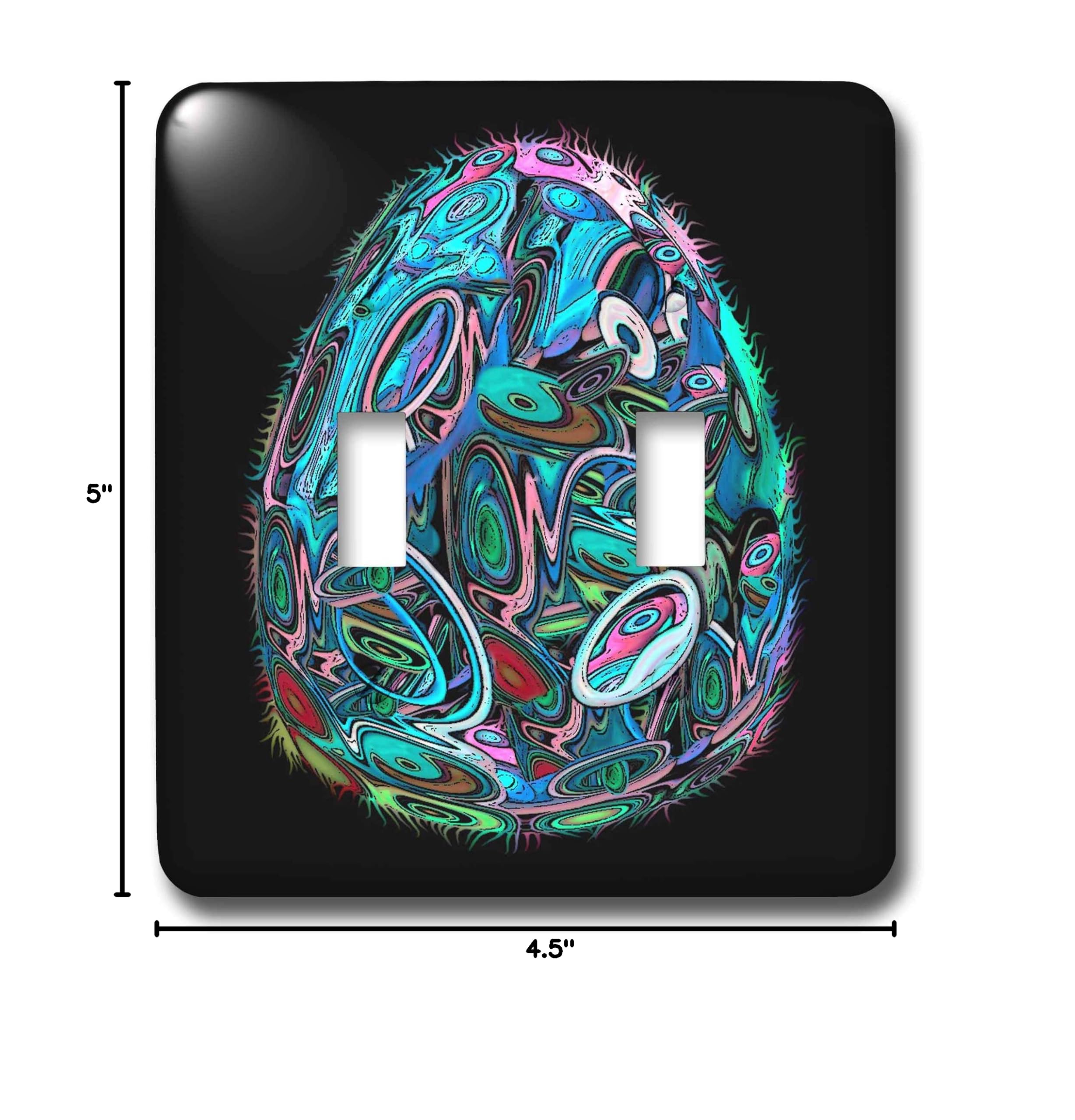 3dRose Surreal Sci-Fi Egg Toggle Switch - Blue on Black with Space Aliens & Eyes Design | Perfect for Gaming PC, DIY Electronics & Unique Home Decor