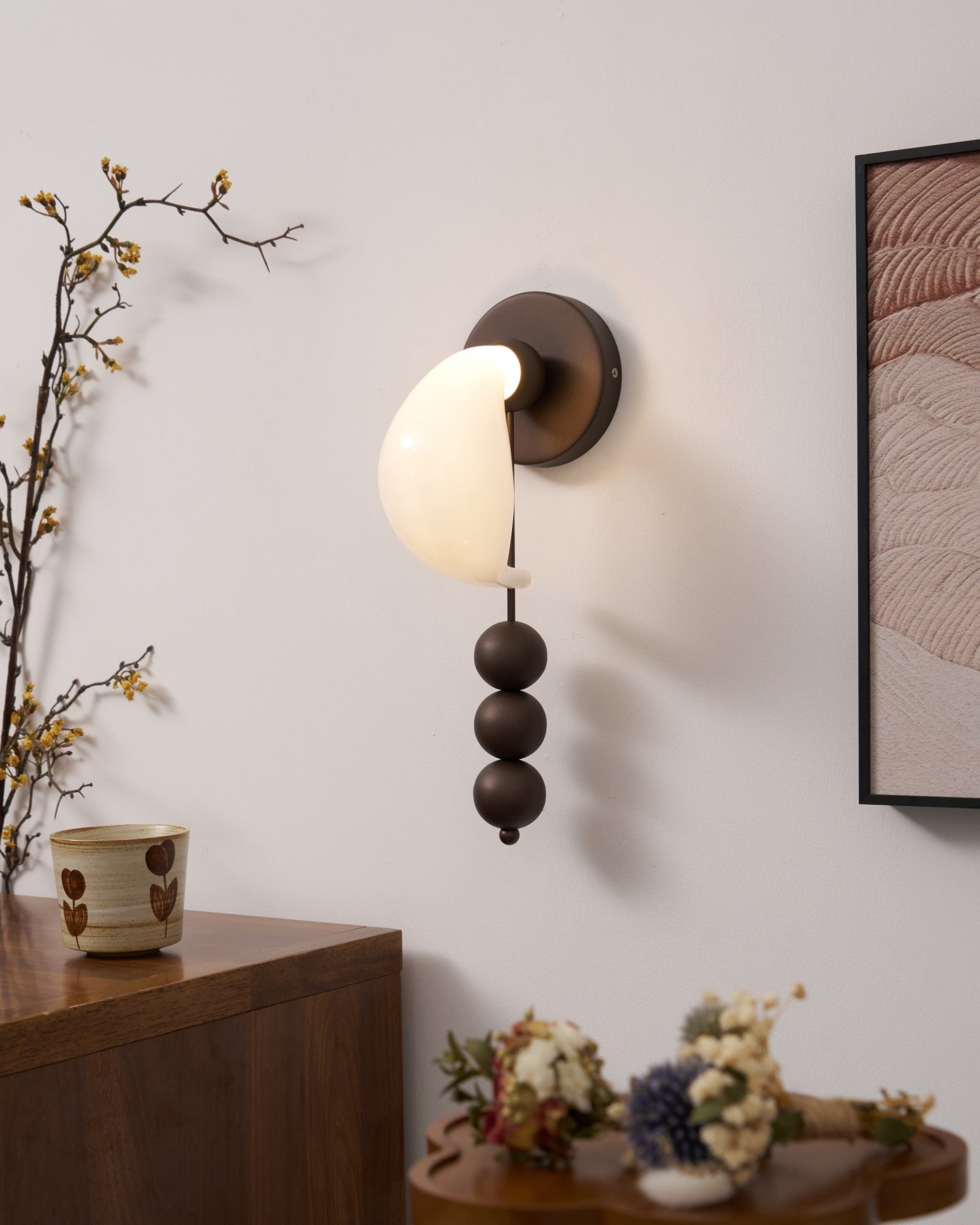 Alabris Modern Wall Sconce Light Fixture - Indoor/Outdoor LED Wall Lamp for Bedroom, Living Room, Patio - Dimmable Waterproof Wall Lighting for Home Decor