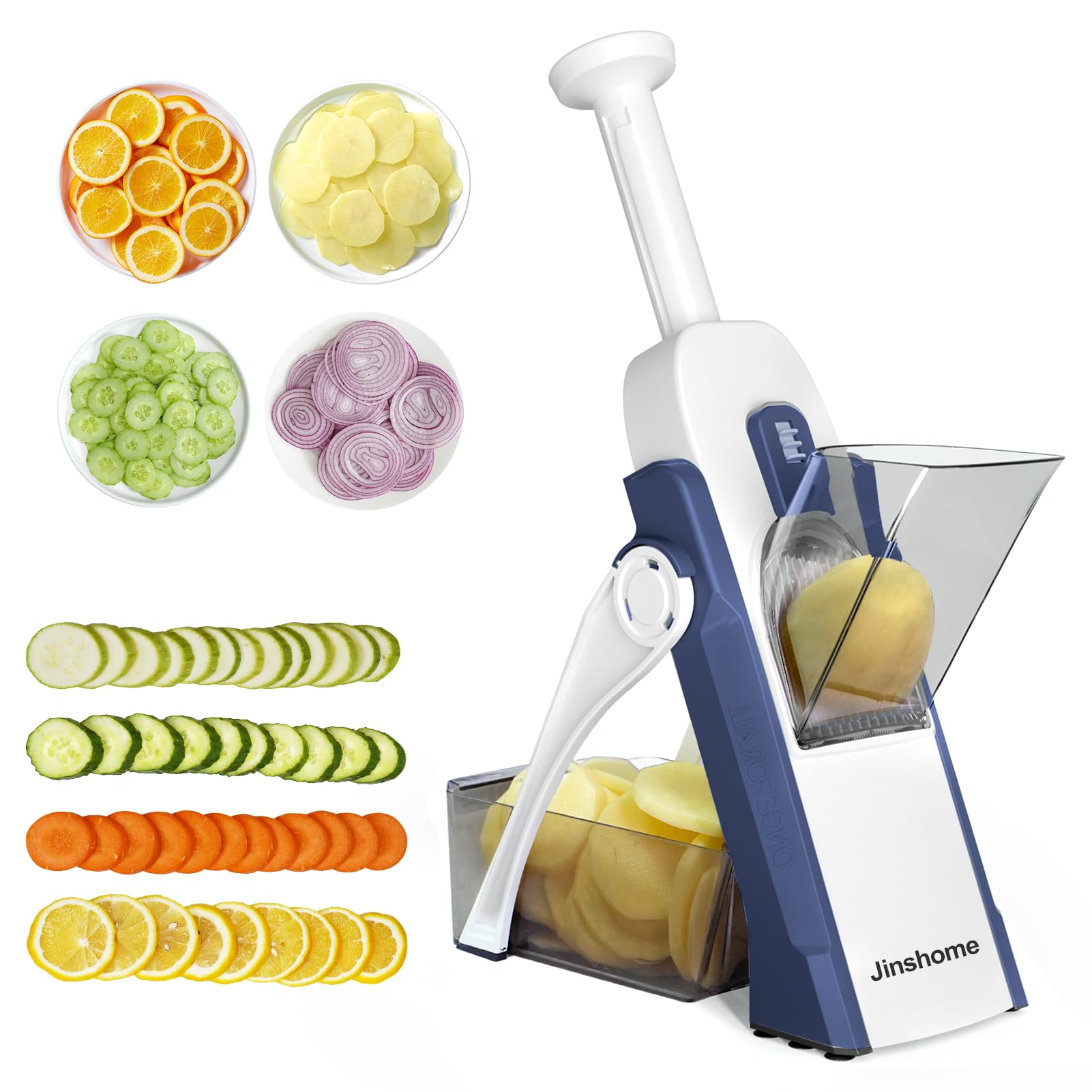 Adjustable Mandoline Slicer for Kitchen - Safe Potato & Vegetable Cutter with Thickness Control - Perfect for Chips, Cucumbers & More - Essential Cooking Tool for Fast, Even Slicing