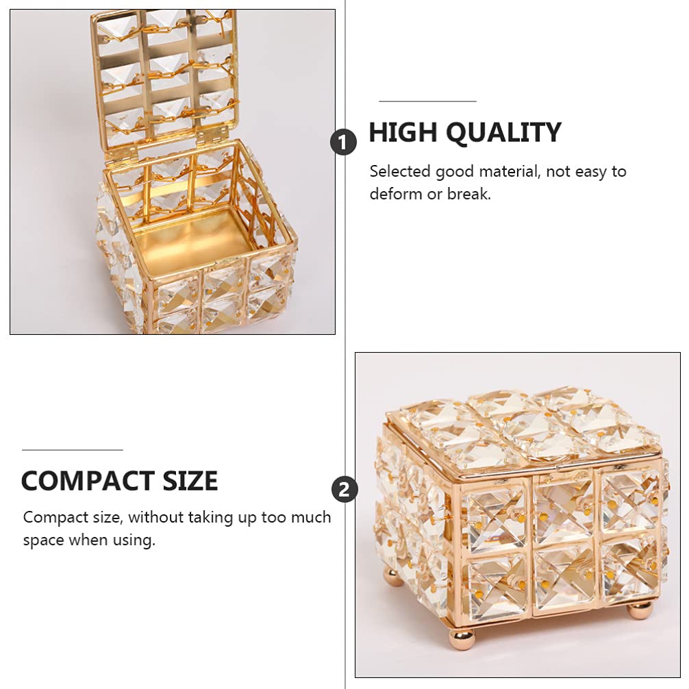 Happyyami Elegant Square Jewelry Box with Lid - Stylish Jewelry Storage Organizer for Girls, Women | Perfect for Home Decor, Vanity Table, Gift Giving & Travel Accessories