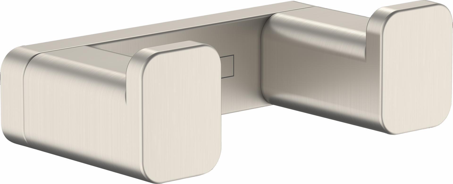 Hansgrohe AddStoris Dual Robe Hook in Brushed Nickel 41755820 - Perfect for Bathroom, Bedroom, and Spa Organization