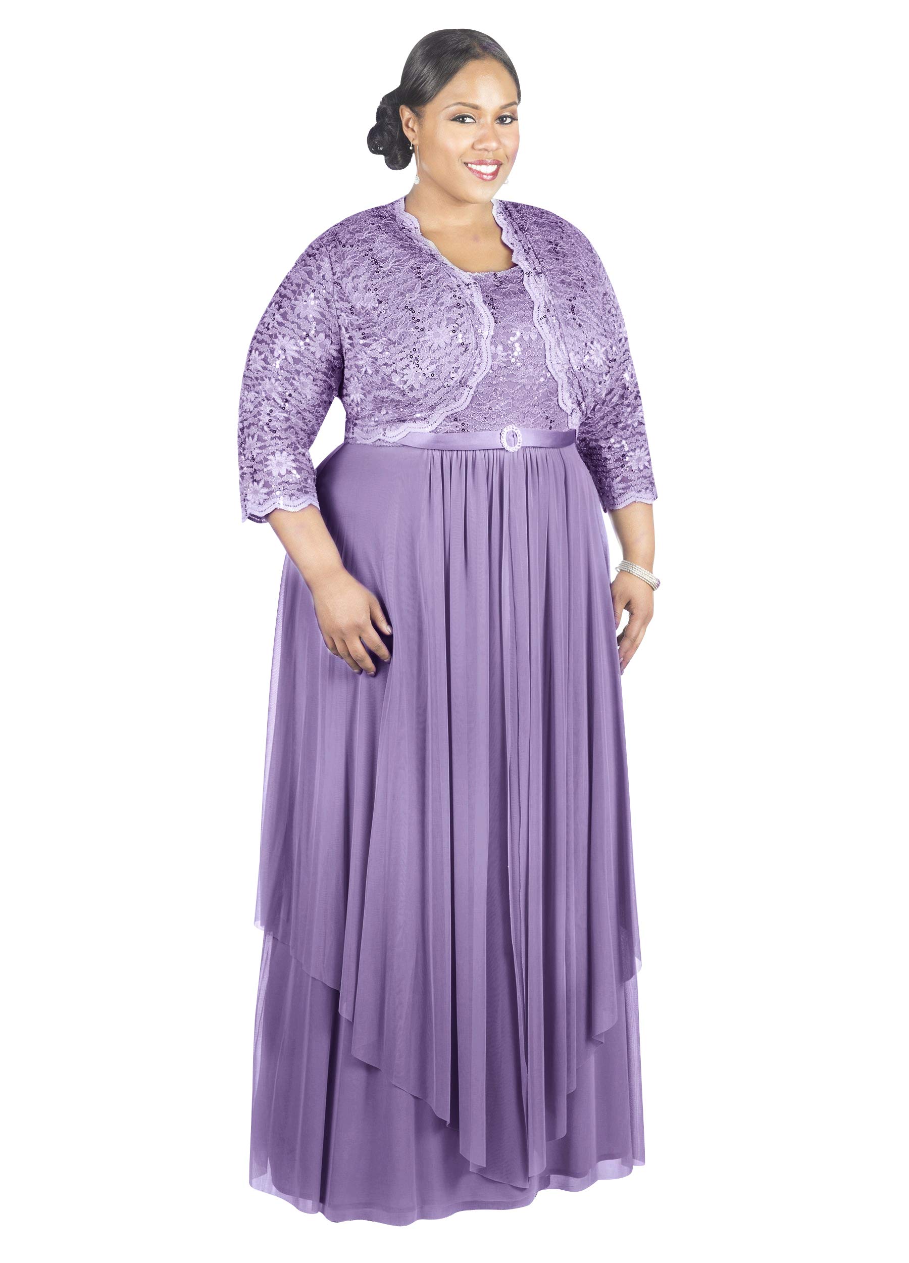 R&M Richards Women's Plus Size Formal Jacket Dress - Elegant Mother of The Bride Gown for Weddings & Special Occasions | Perfect for Church Ceremonies, Evening Receptions & Formal Events
