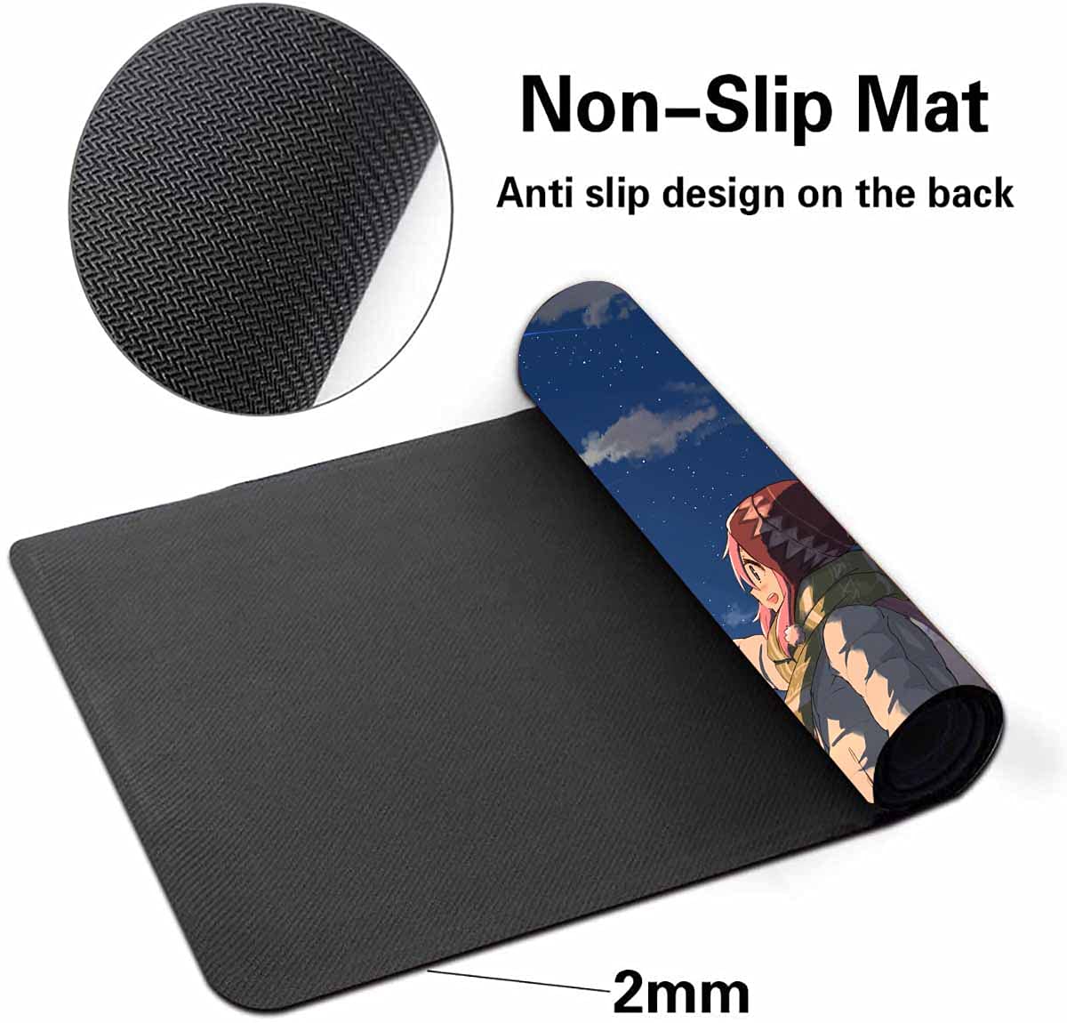 Yuru Camp Anime Mouse Pad with Rin & Nadeshiko - Large 60cm×35cm Extended Gaming Mouse Pad for Keyboard & Computer Desk - Perfect for Anime Fans, PC Gaming & Office Work
