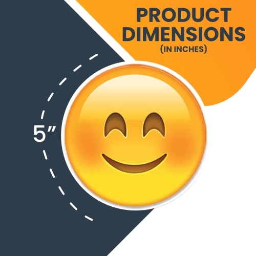 5 Inch Smiley Face Emoticon Magnet Decal - Happy Smile Cute Self-Expression Decorative Fridge Magnet for Car, Truck, Whiteboard & Any Magnetic Surface | USA Made | Perfect for Home, Office & School Decor
