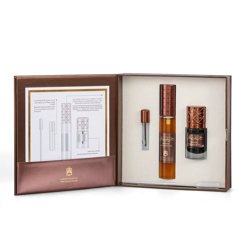 Premium Smoked Agarwood Essential Oil 12ml & Eau de Parfum 30ml - Natural Aromatherapy, Meditation & Luxury Fragrance for Home & Personal Use
