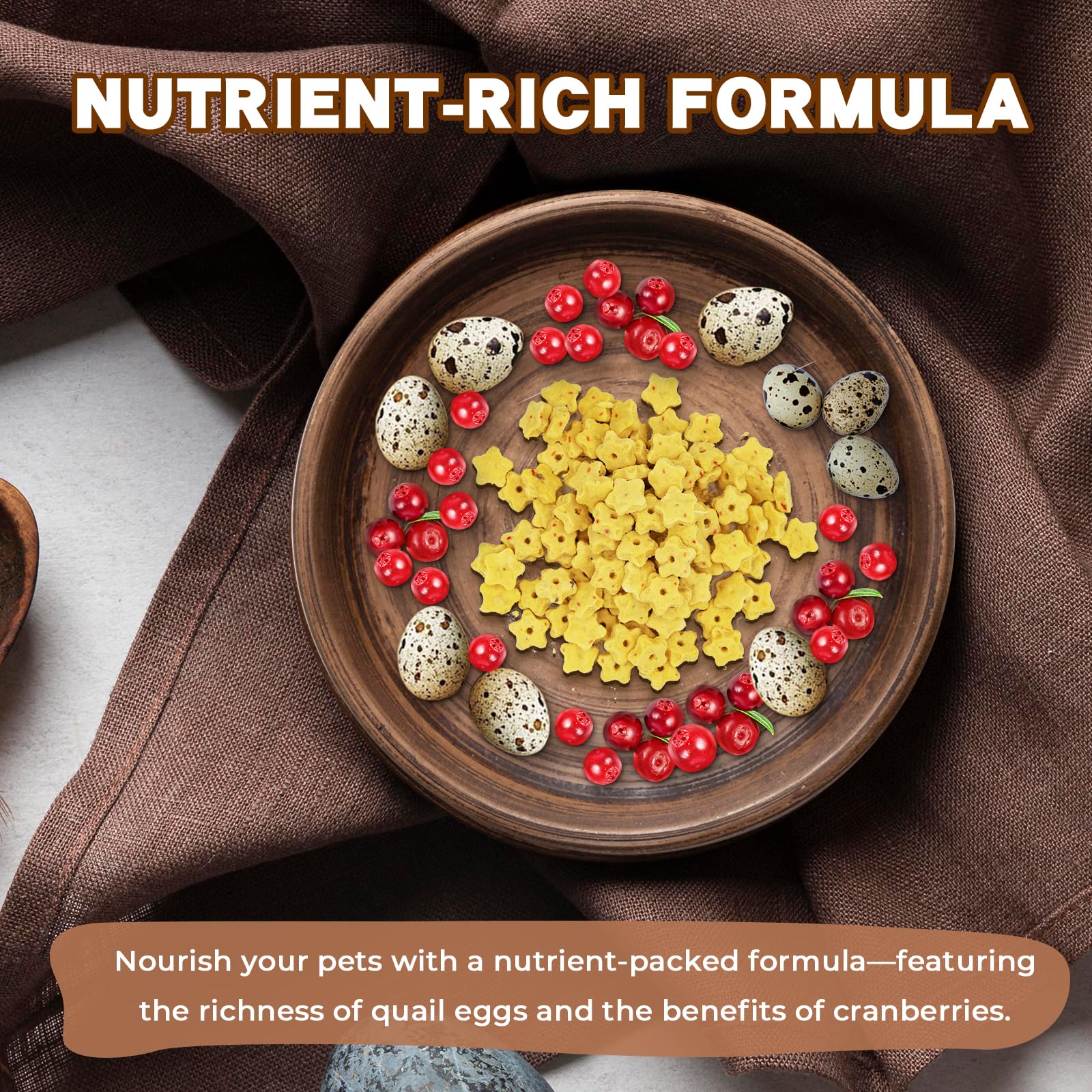 Freeze Dried Quail Egg Yolk & Cranberry Cat Dog Treats - Healthy Dehydrated Training Snacks for Pets - 2.5oz - Perfect for Reward Training & On-the-Go Treats