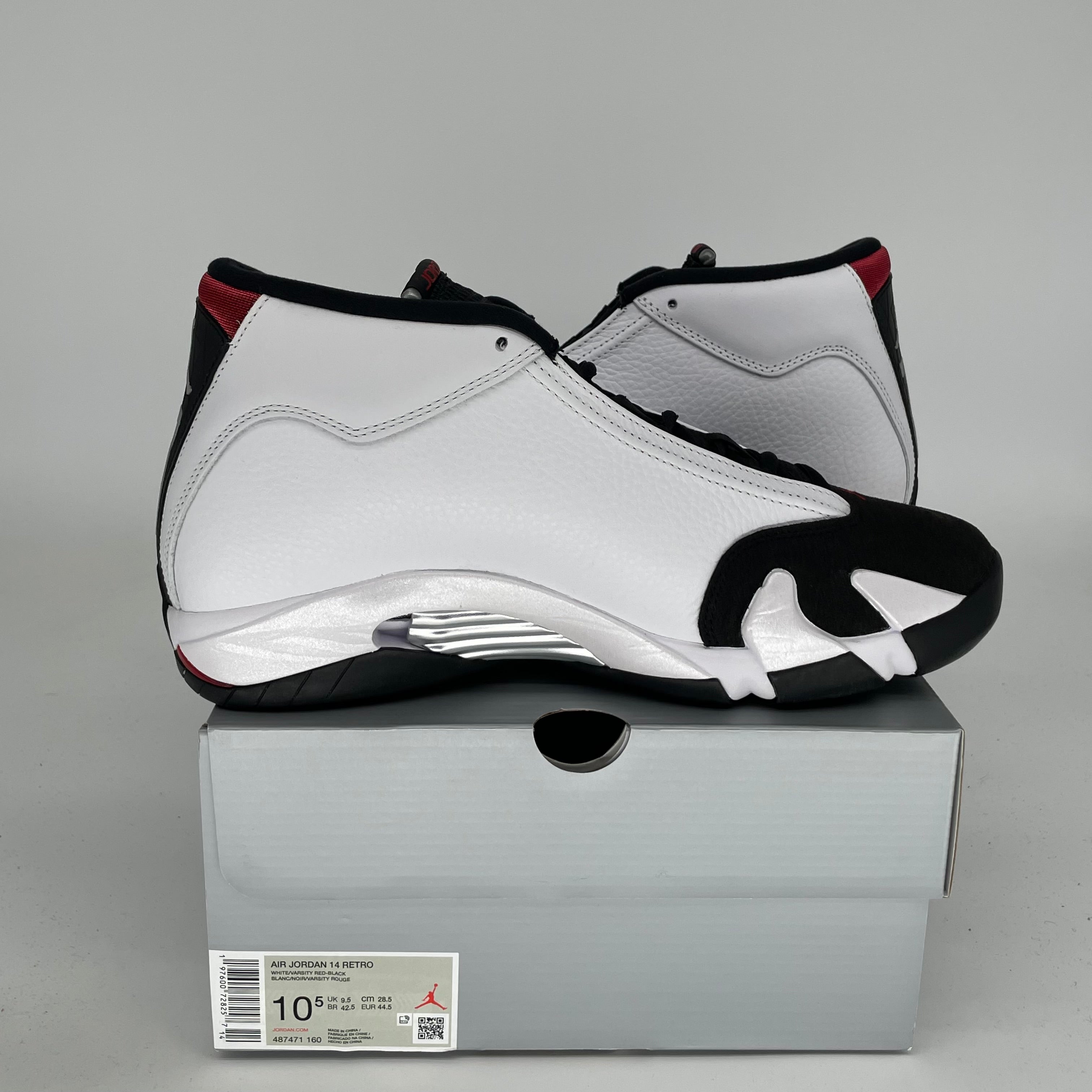 AIR JORDAN 14 Retro Black Toe Men's Basketball Shoes Size 10.5 - Style 487471-160 | Authentic Sneakers for Basketball, Streetwear & Collectors