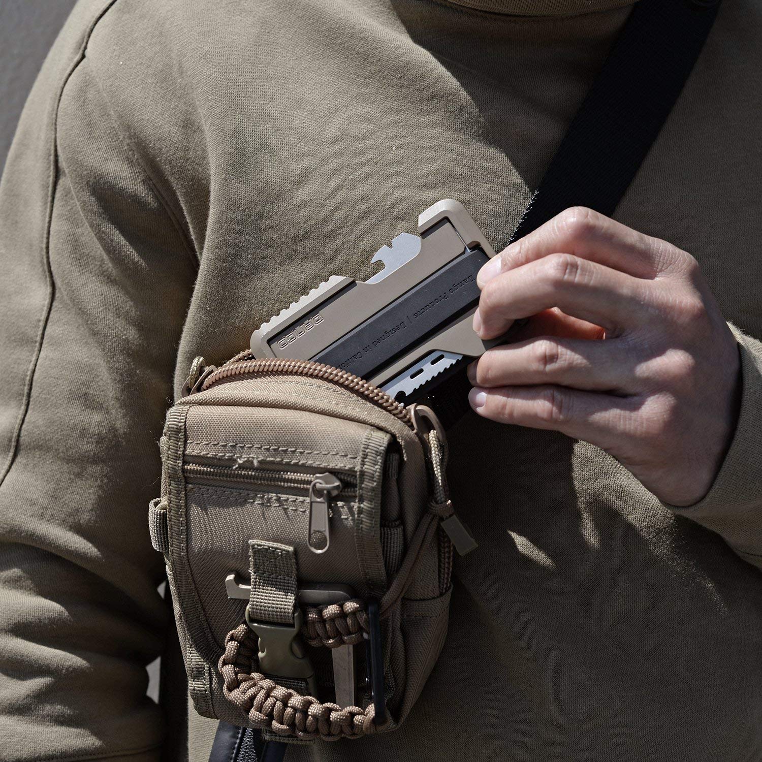 Dango Slim Minimalist RFID Blocking Leather Wallet for Men with Multi-Tool - Perfect for Travel, Everyday Carry & Outdoor Adventures