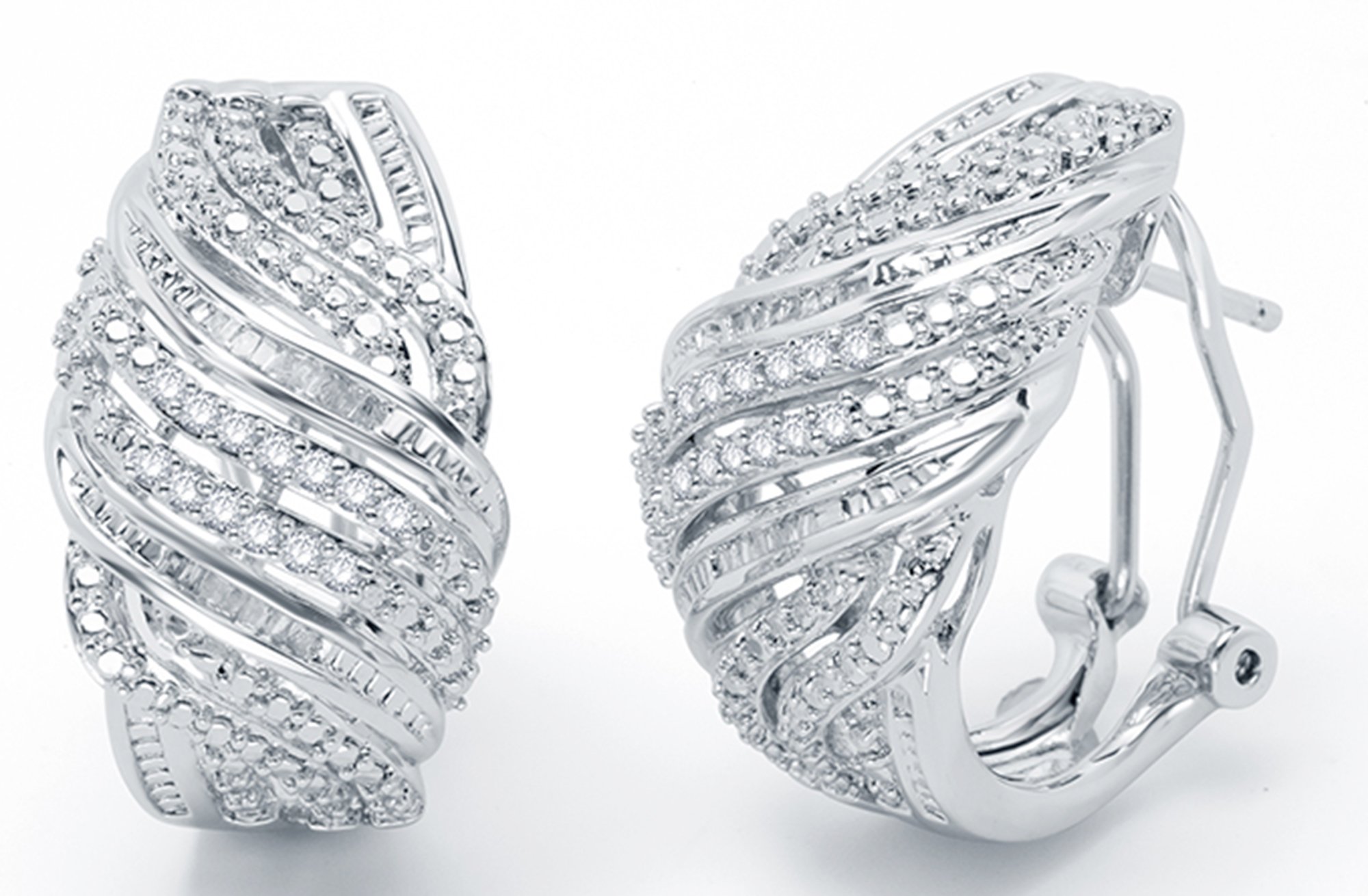 2.00 Carat Diamond Swirl 4-Piece Sterling Silver Jewelry Set for Women (Ring Size 7) - Perfect for Weddings, Anniversaries & Special Occasions