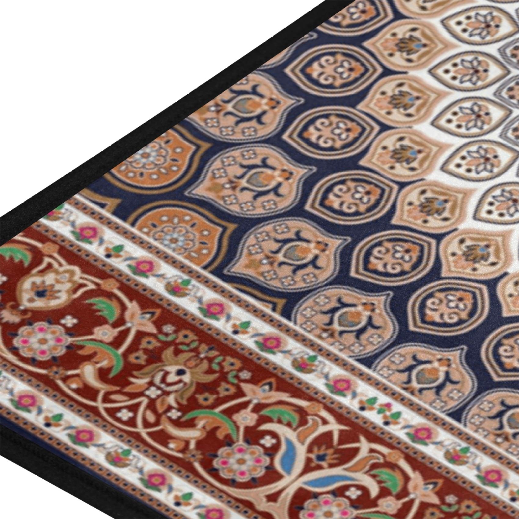 ALAZA Non-Slip Anti-Fatigue Kitchen Mat - 39x20 Inch Bohemian Mandala Design Brown Floor Rug for Under Sink, Office & Door Decor - Soft Standing Mat for Home, Kitchen & Workspaces