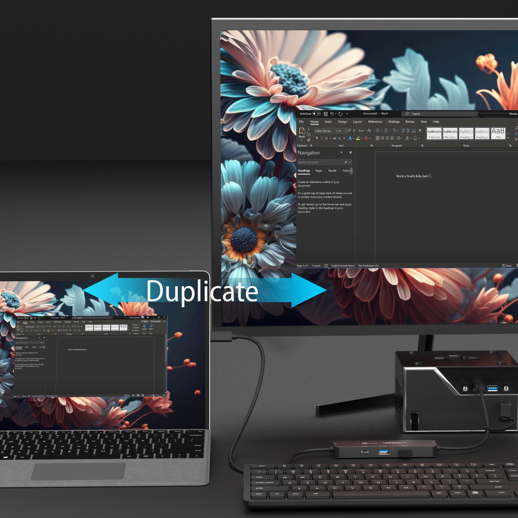 Wormhole Switch™ 4K HDMI Display Sharing Hub - Multi-Screen Adapter for Laptop, PC, Mac - Perfect for Home Office, Gaming & Conference Presentations