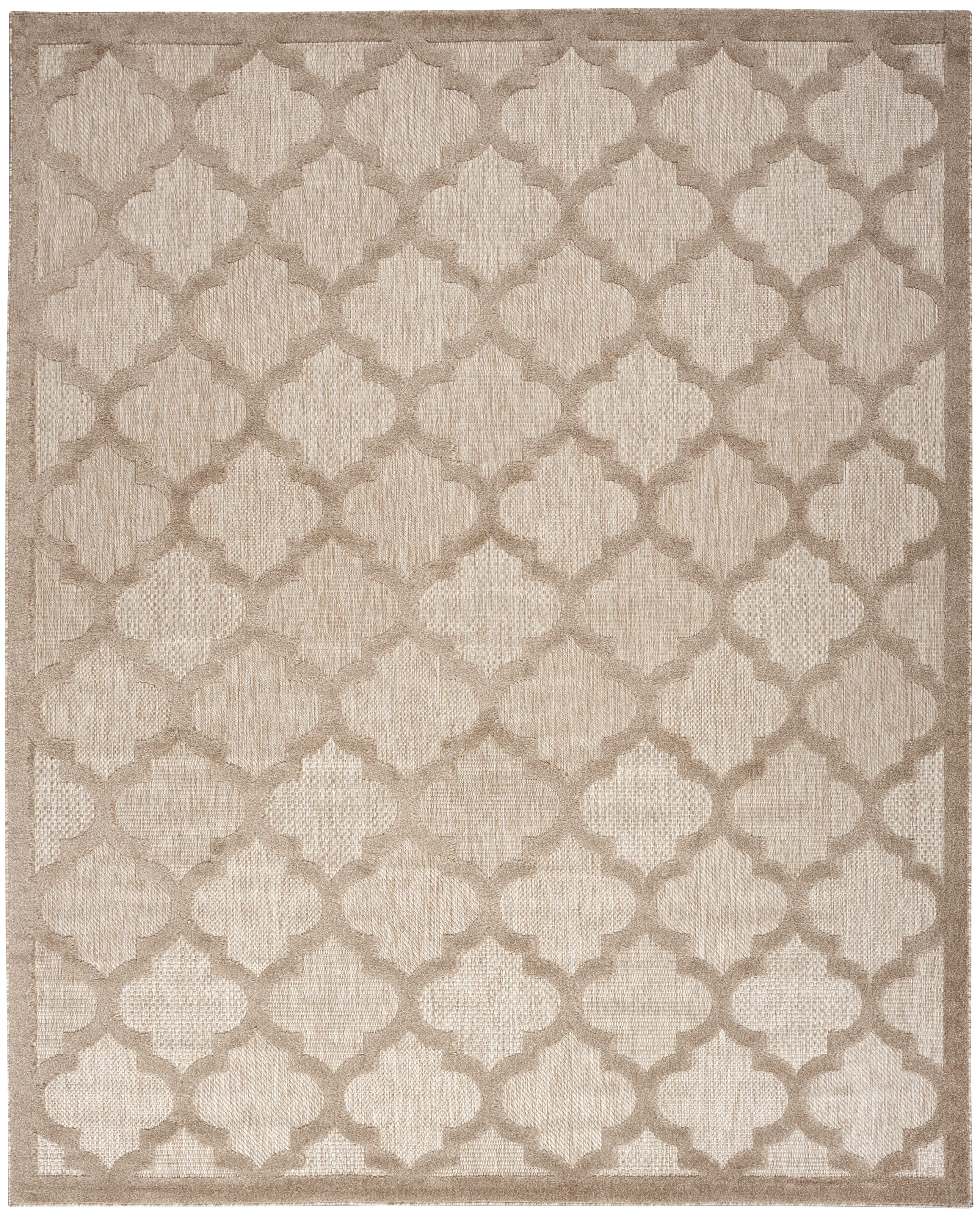 Nourison Easy Care Moroccan Trellis 7' x 10' Area Rug - Natural Beige, Non-Shedding & Easy Cleaning | Perfect for Bedroom, Living Room, Dining Room, Outdoor Deck & Patio Decor