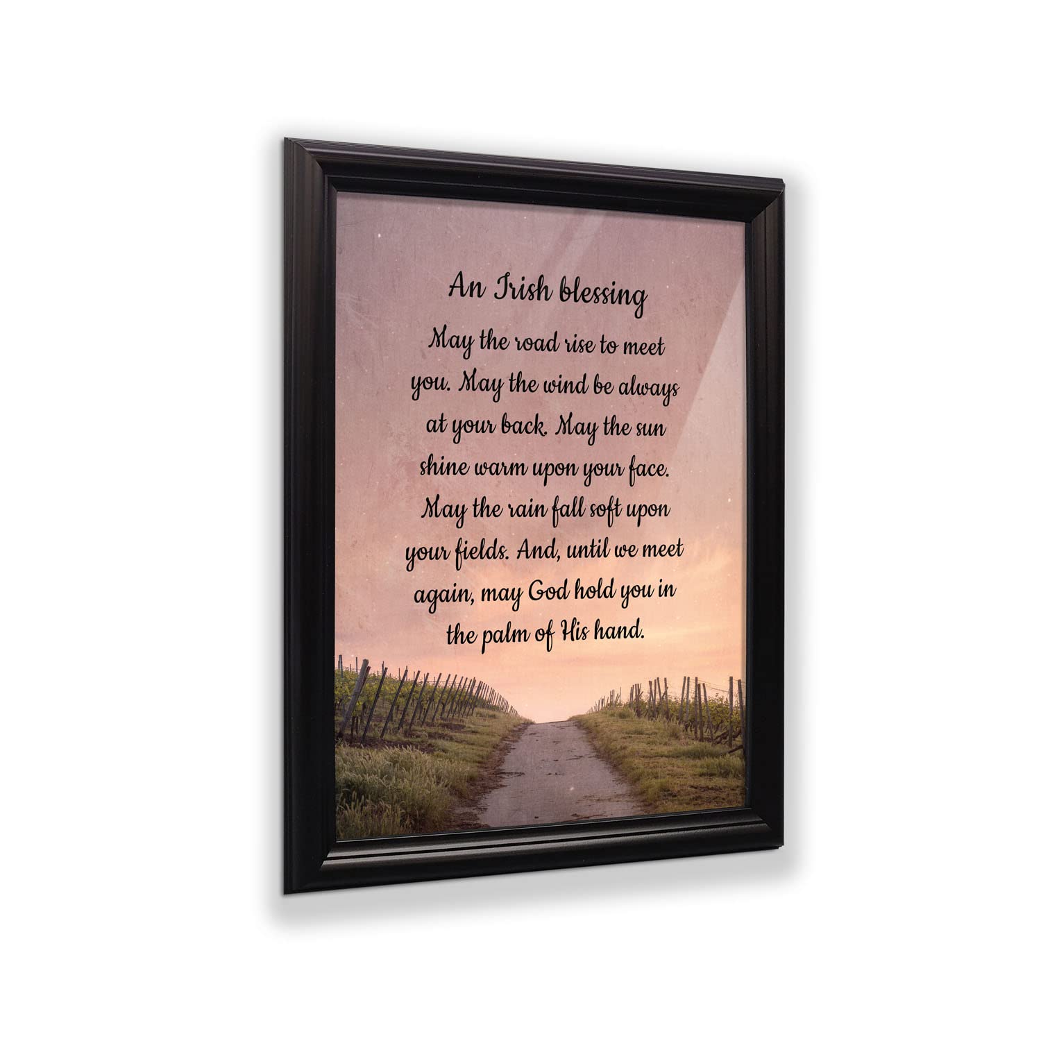 Celtic Irish Blessing Wall Decor - May the Road Rise Up to Meet You Sign - Rustic Home Blessing Art for Housewarming Gifts - Perfect for Living Room, Bedroom or Entryway Decor