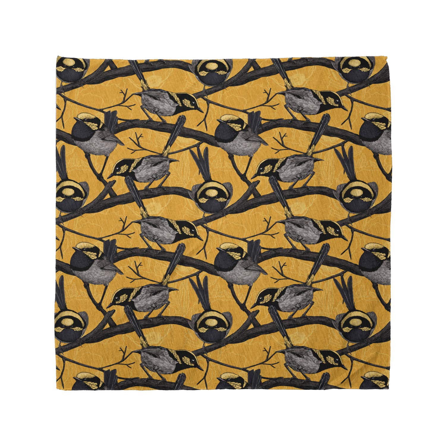Ambesonne Bird Bandana - Flying Animal on Twigs Art Print, Unisex Head & Neck Scarf for Men & Women | Perfect for Outdoor Activities, Hiking, and Casual Wear