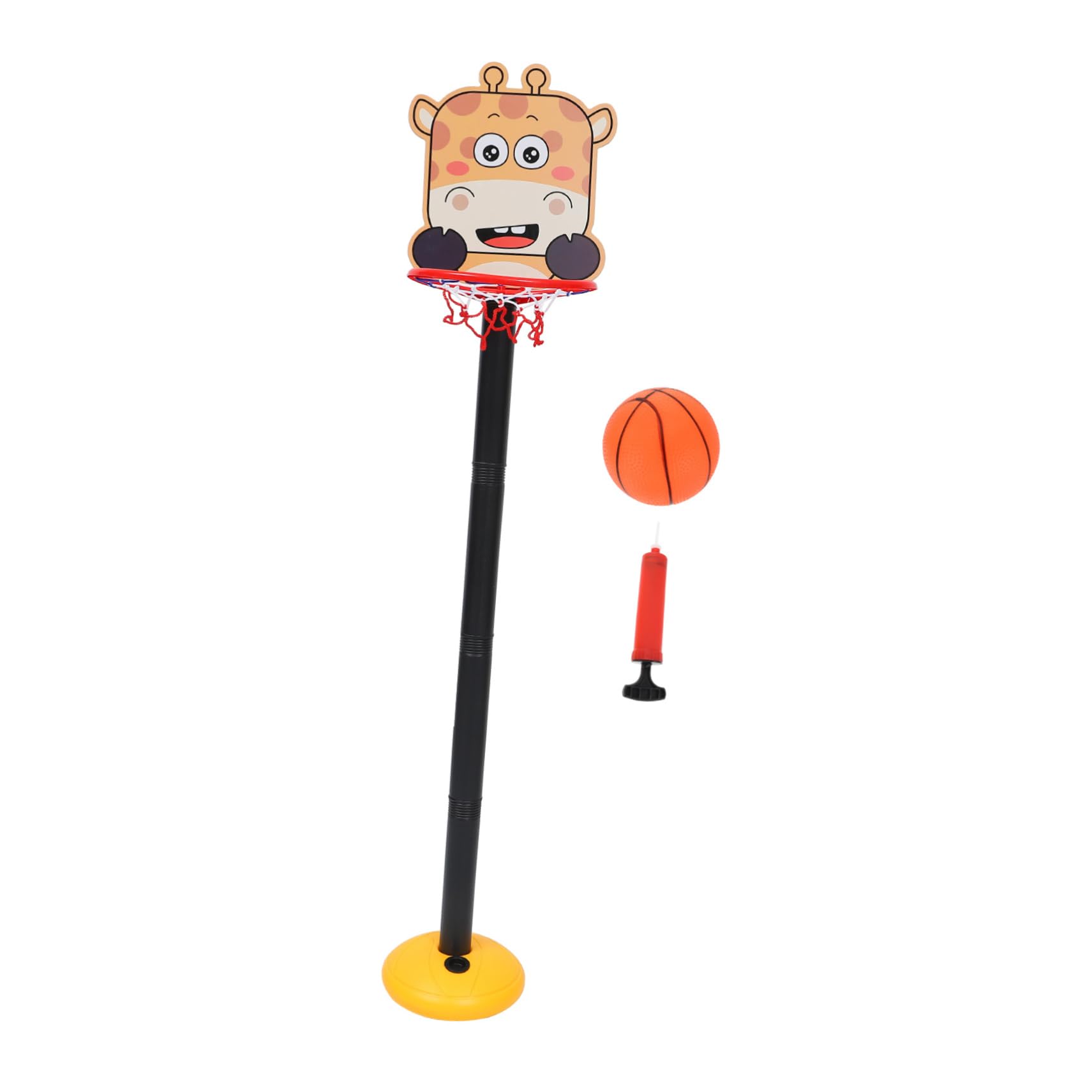 BrightFufu Adjustable Portable Kids Basketball Hoop Stand - Outdoor Basketball Goal with Nylon Backboard for Children, Perfect for Driveway, Backyard & Indoor Play