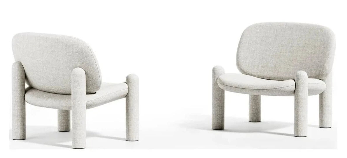 Driade Tottori Armchair - Modern Lounge Chair for Living Room, Bedroom & Office - Comfortable Upholstered Accent Chair with Wooden Legs