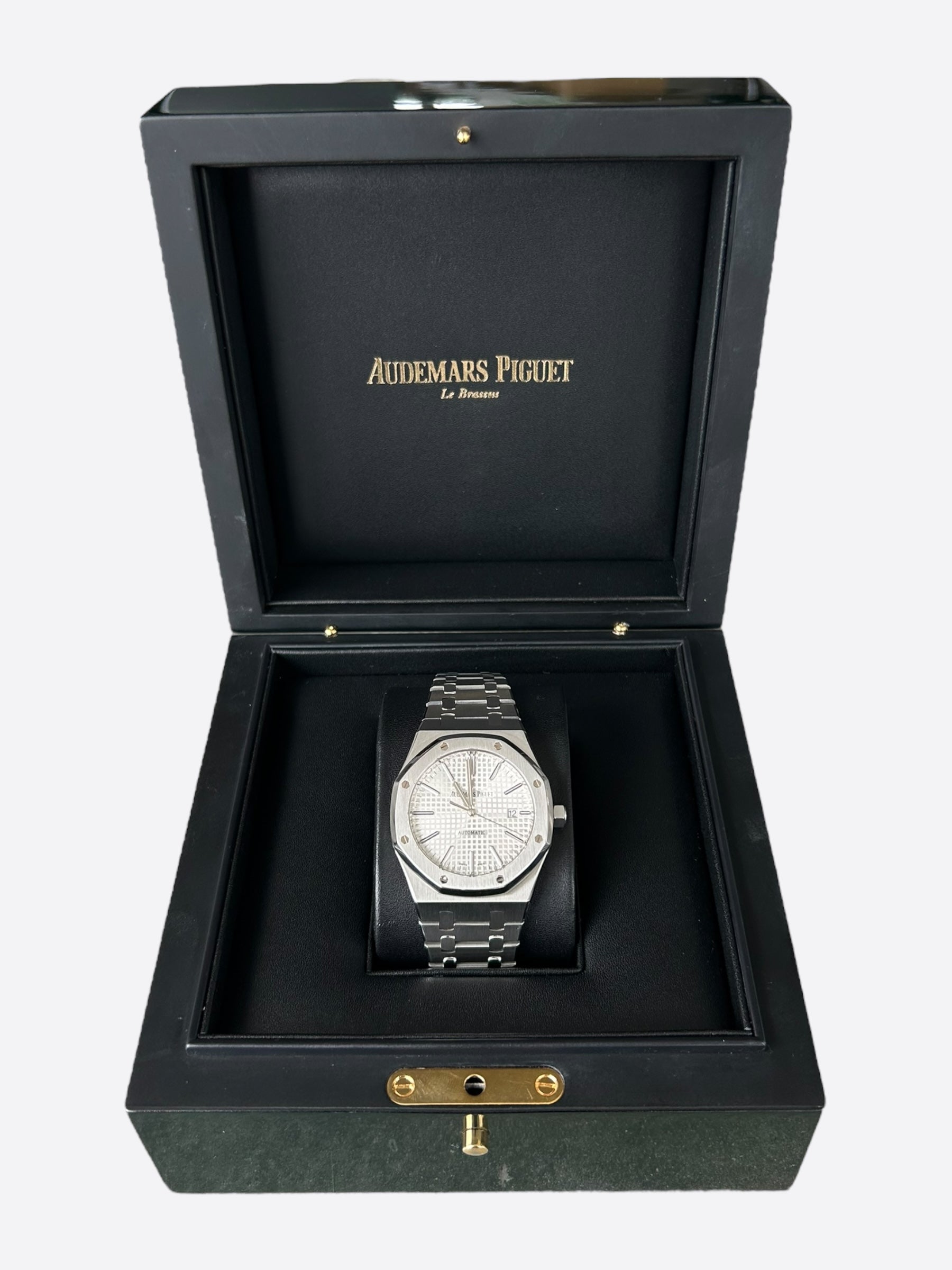 Audemars Piguet Royal Oak 41mm Stainless Steel Watch with White Dial - Luxury Timepiece for Men, Perfect for Business Meetings & Formal Events