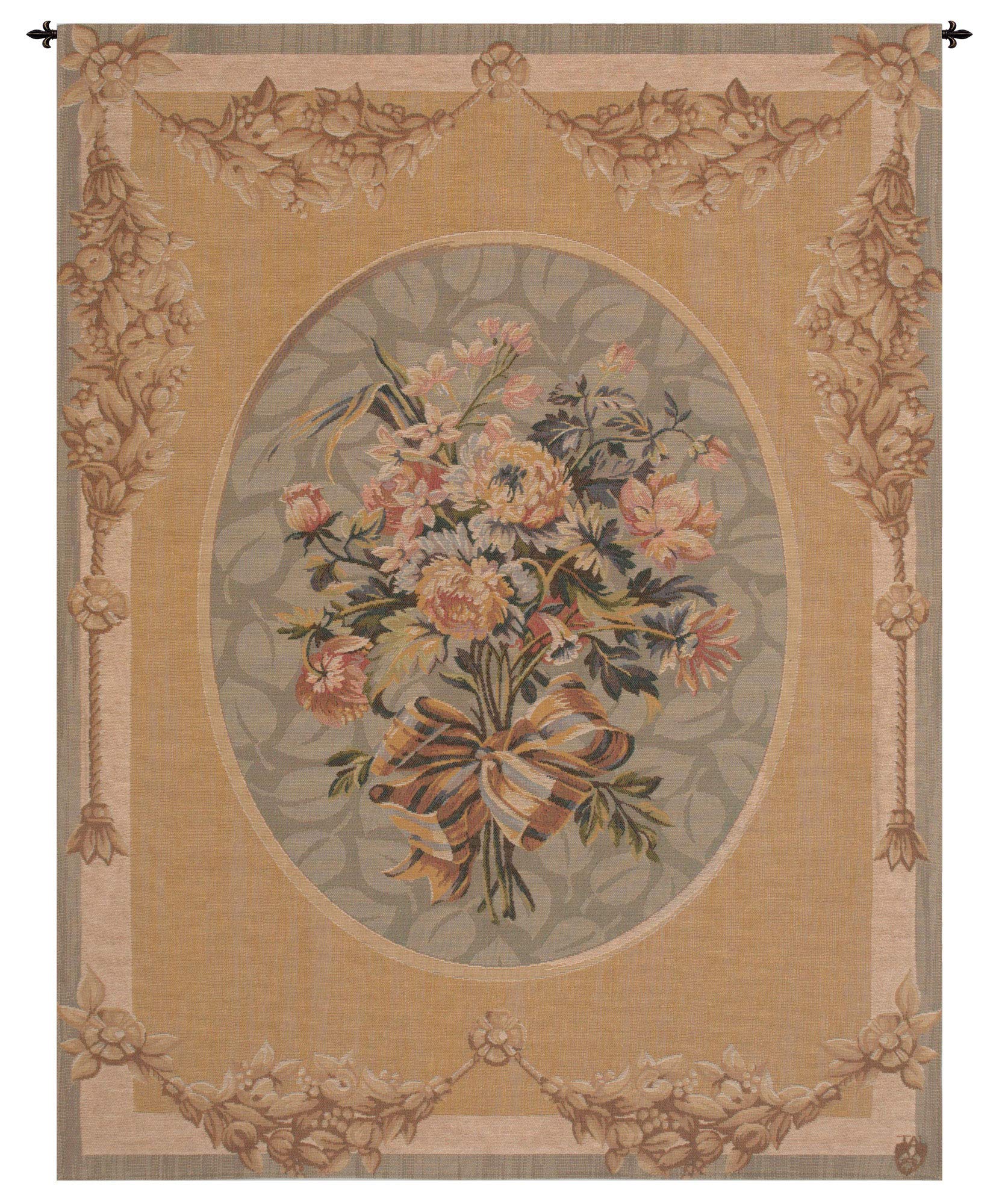 Charlotte Home Furnishings French Tapestry Wall Hanging 40x30 Inch - Petit Bouquet Floral Design, Viscose Cotton Polyester Blend, Woven in France - Elegant Wall Art for Living Room, Bedroom, Dining Room Decor