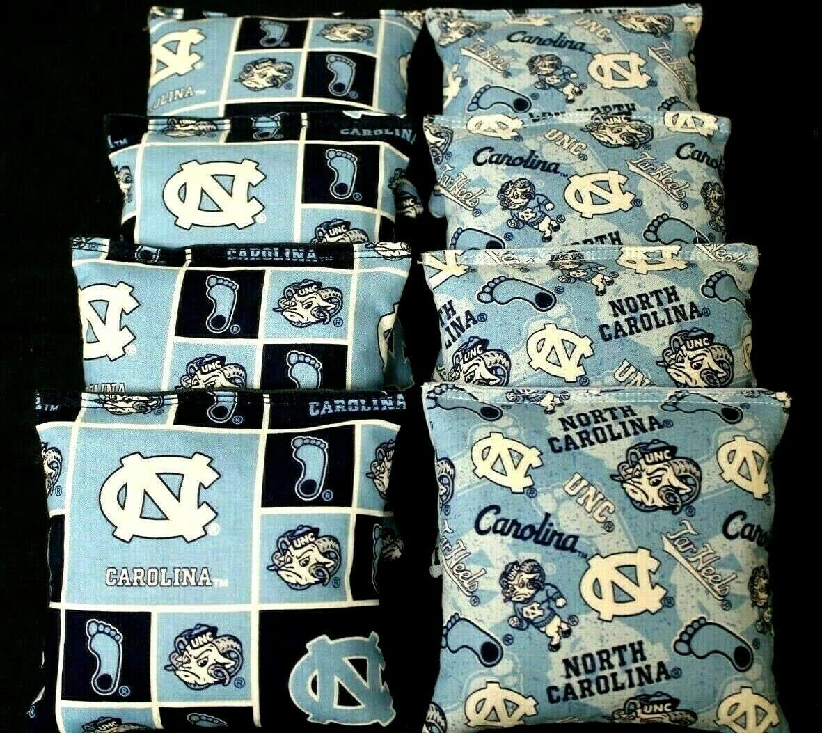 Premium ACA Regulation Cornhole Bean Bags - Official UNC Tar Heels Design | Durable Outdoor Game Set for Backyard, Tailgating & College Parties